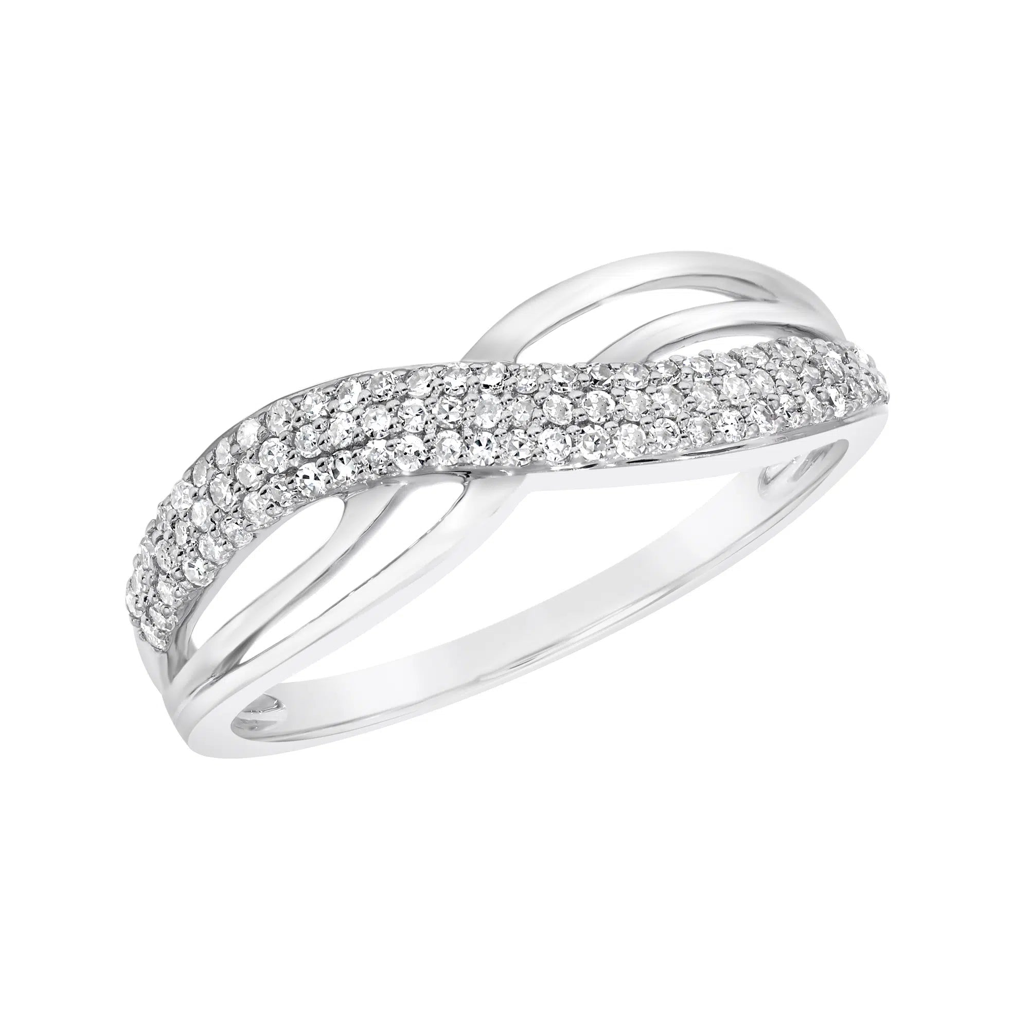 9ct White Gold 0.25ct Diamond Ribbon Ring