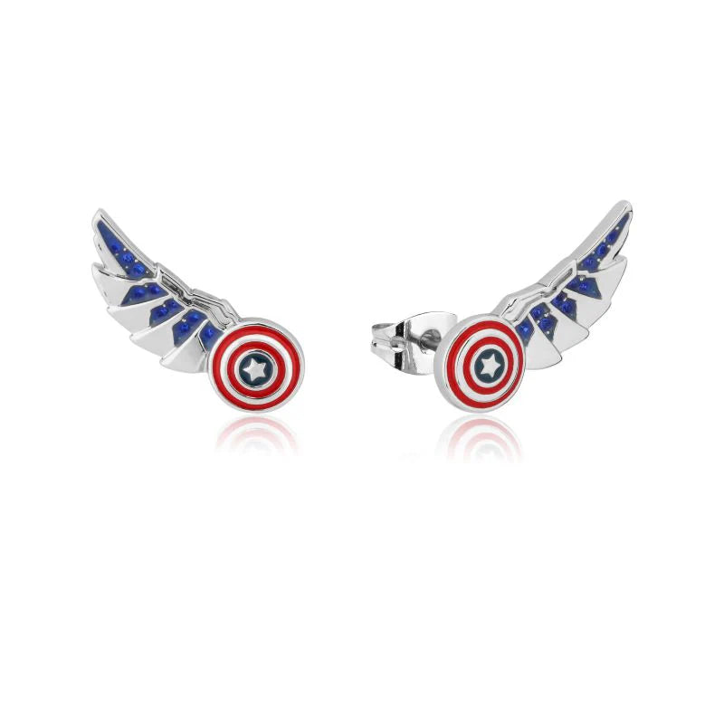 Marvel - Captain America Winged Shield Stud Earrings