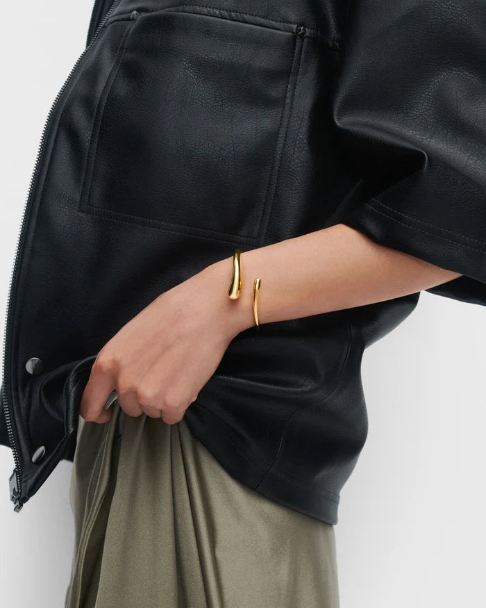 Orbit 18ct Gold Plated Hinged Bangle