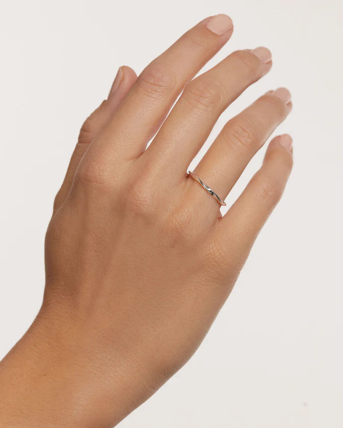 PDPAOLA - Twist Sterling Silver Ring (Size L)