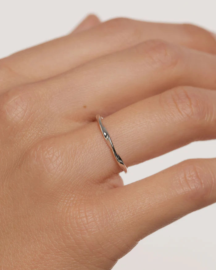 PDPAOLA - Twist Sterling Silver Ring (Size L)