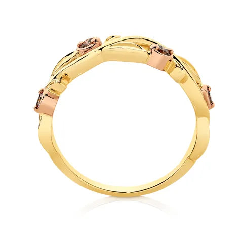 Eucalypt 9ct Two Tone Gold 0.20ct Chocolate Diamond Ring