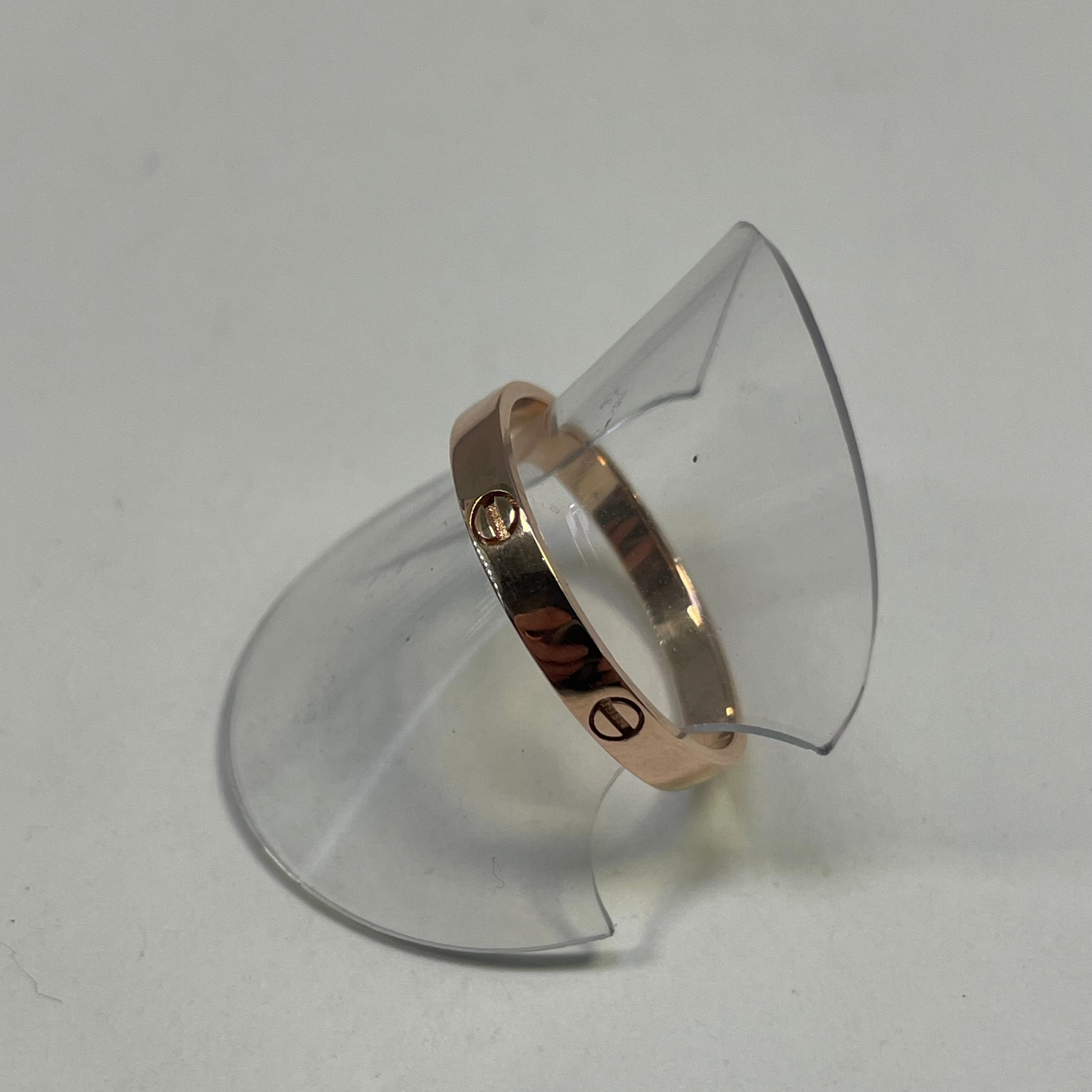 Chastity 9ct Rose Gold Love Ring Design (Size M 1/2)