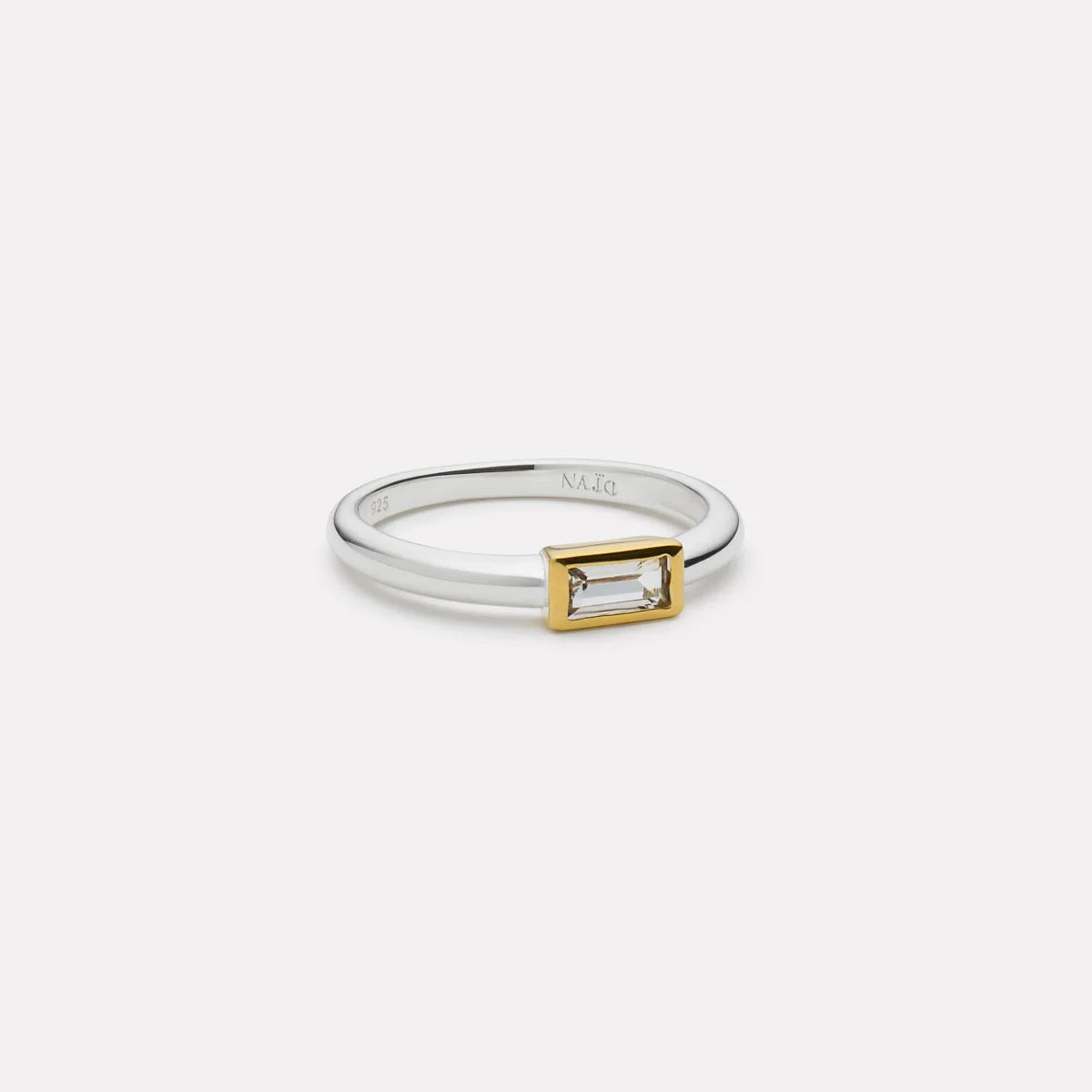 Skye 2-Tone Cubic Zirconia Ring (Silver/Yellow Gold Plating)