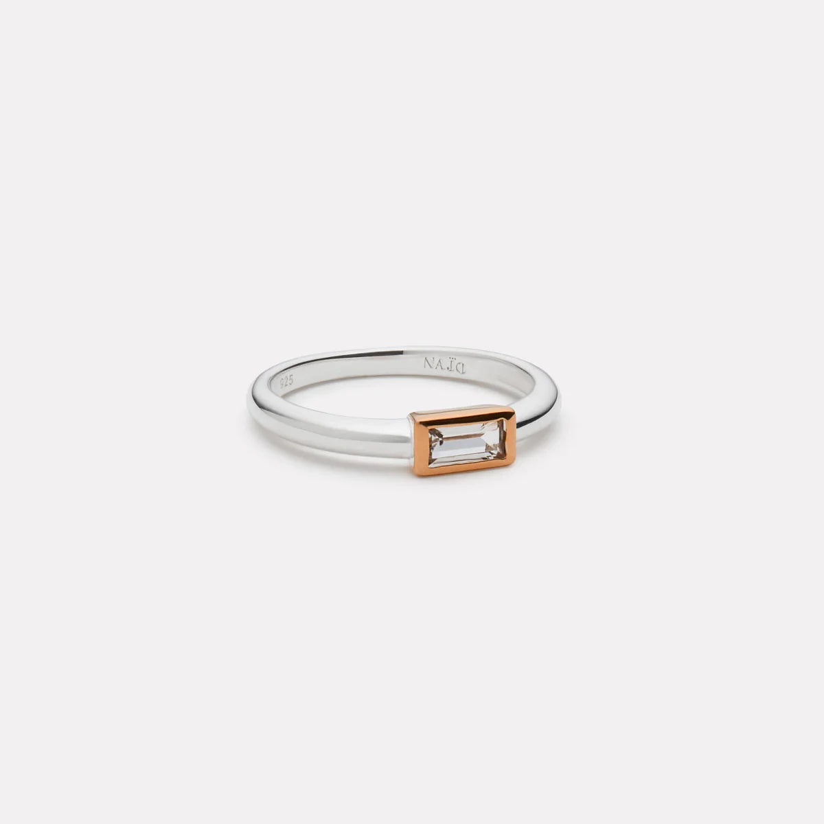 Skye 2-Tone Cubic Zirconia Ring (Silver/Rose Gold Plating)