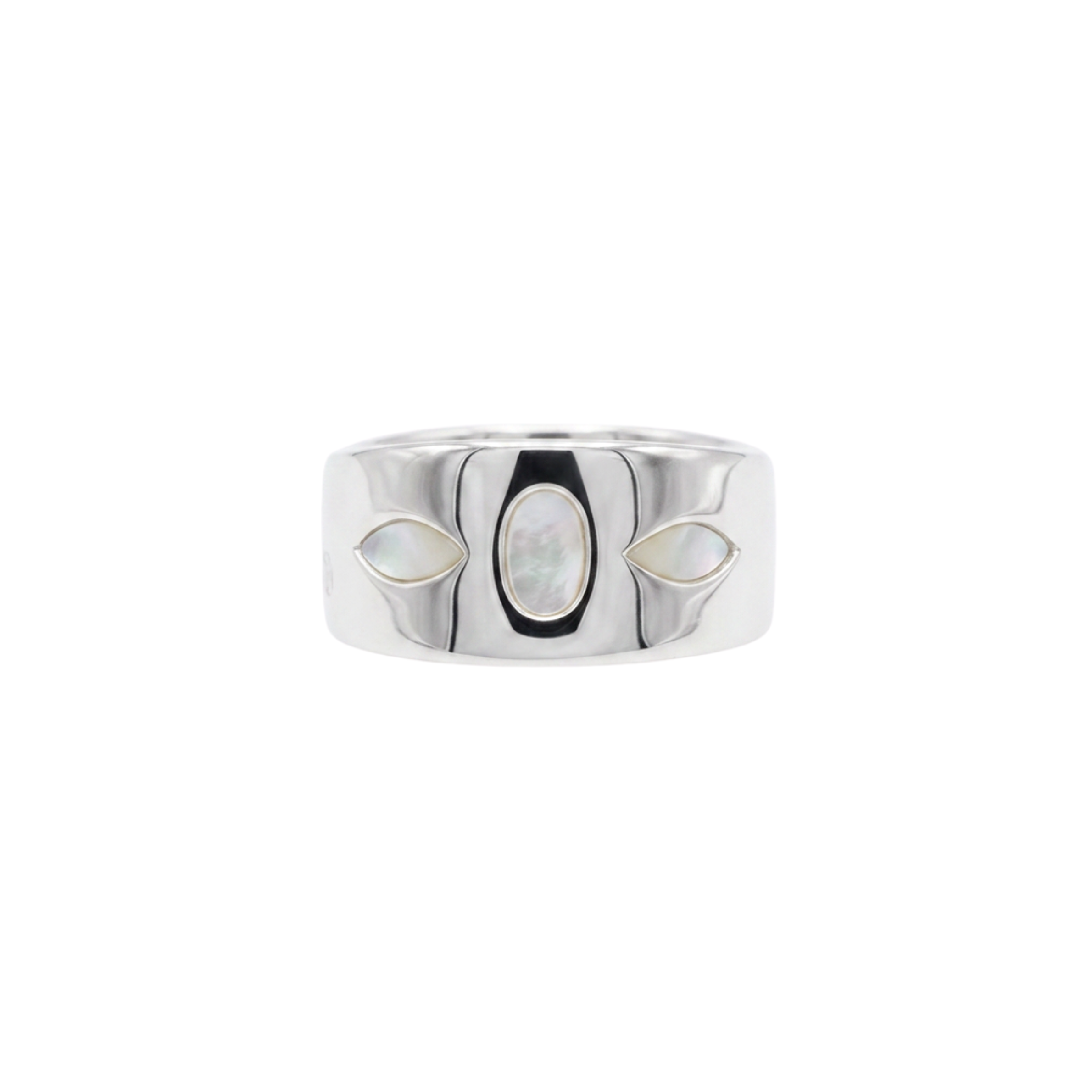 Fern Sterling Silver Cut Out Design Wide Ring (Size Q)