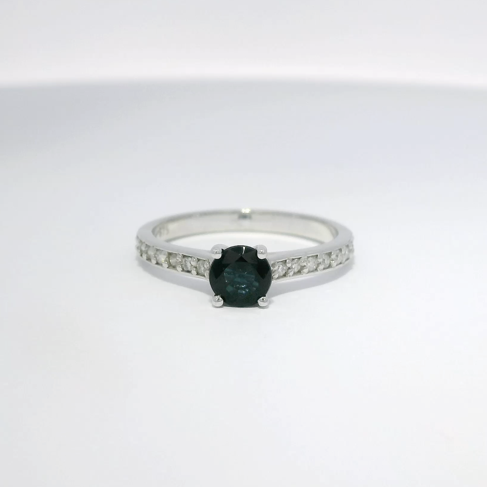 Bethany 9ct White Gold Sapphire & Diamond Ring (Size L)