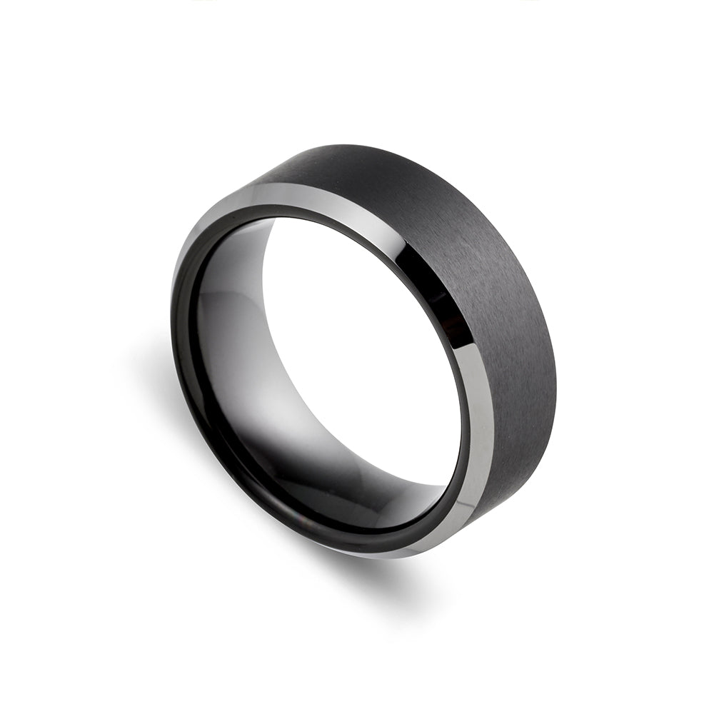 Blaze Tungsten Black Edge Ring