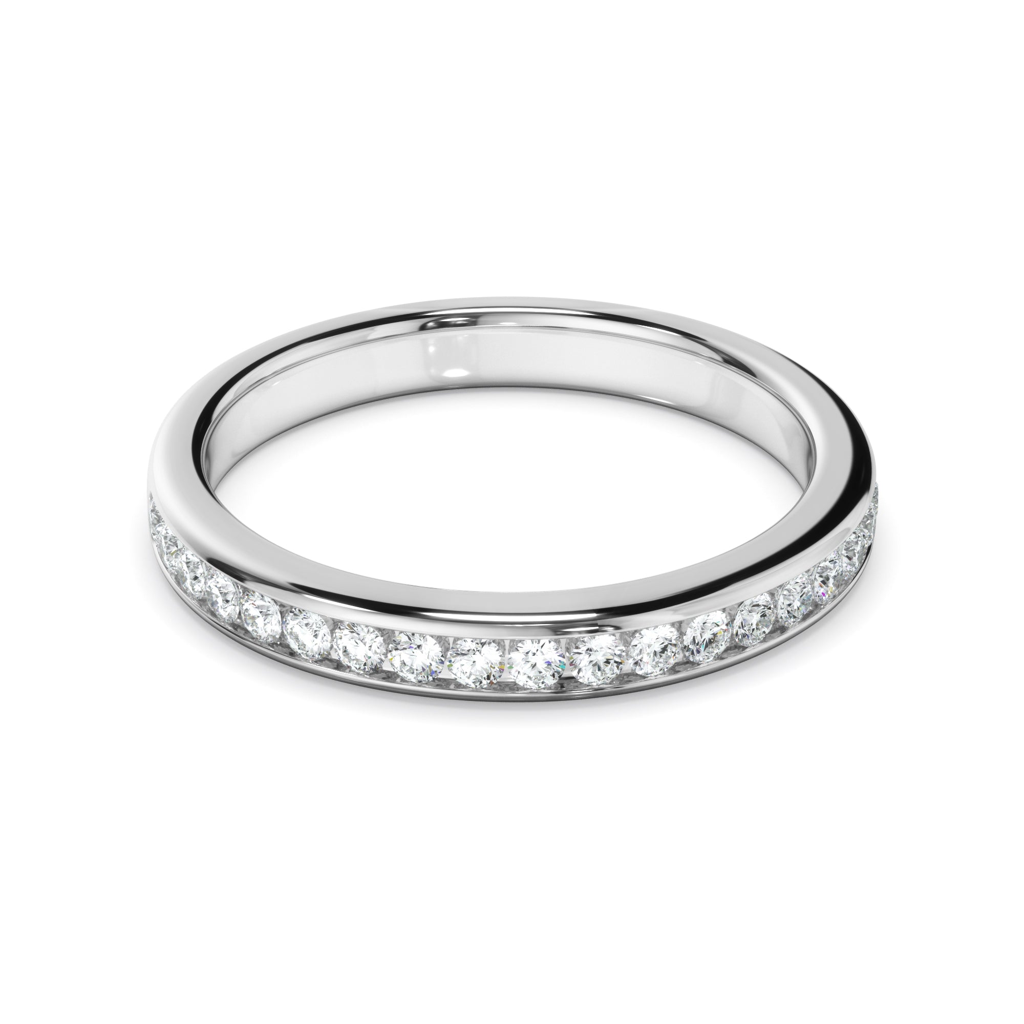 Leda - Diamond Channel Set Wedding Ring