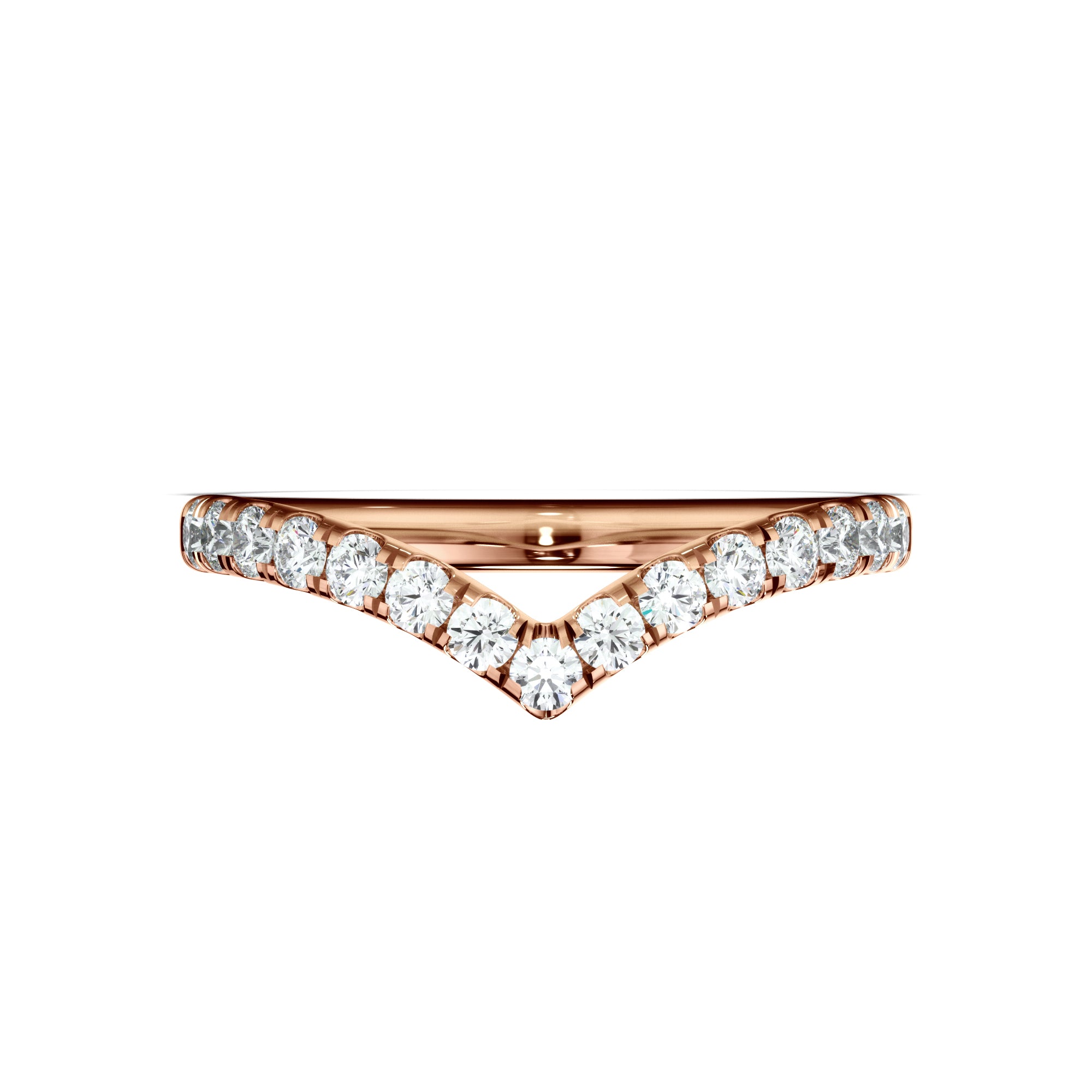 Carolina - Diamond Chevron Wedding Band