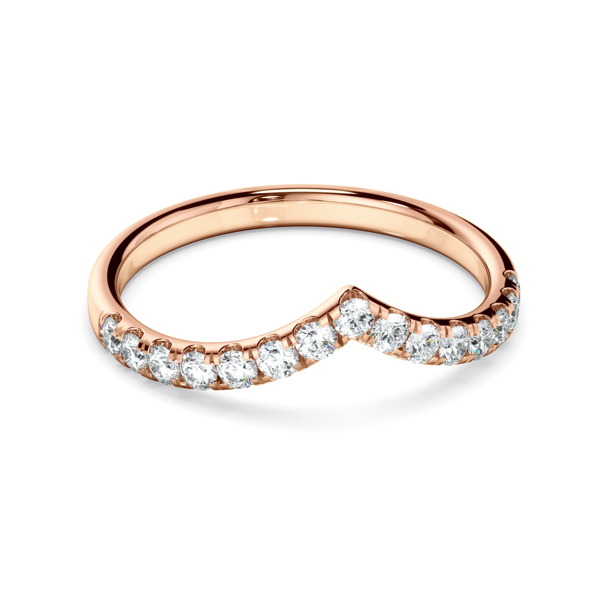 Carolina - Diamond Chevron Wedding Band