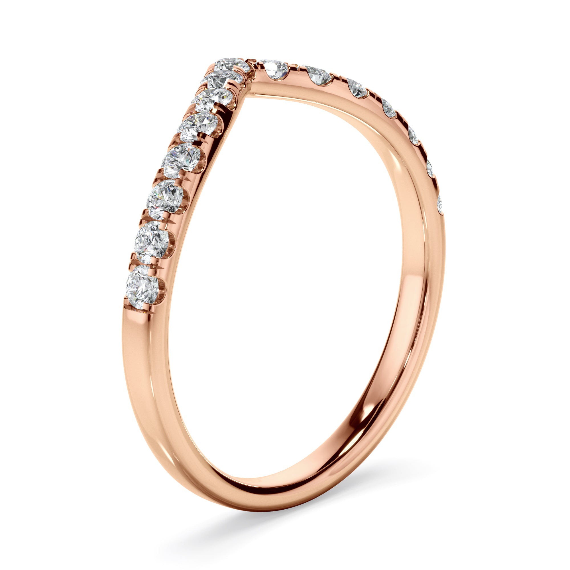 Carolina - Diamond Chevron Wedding Band