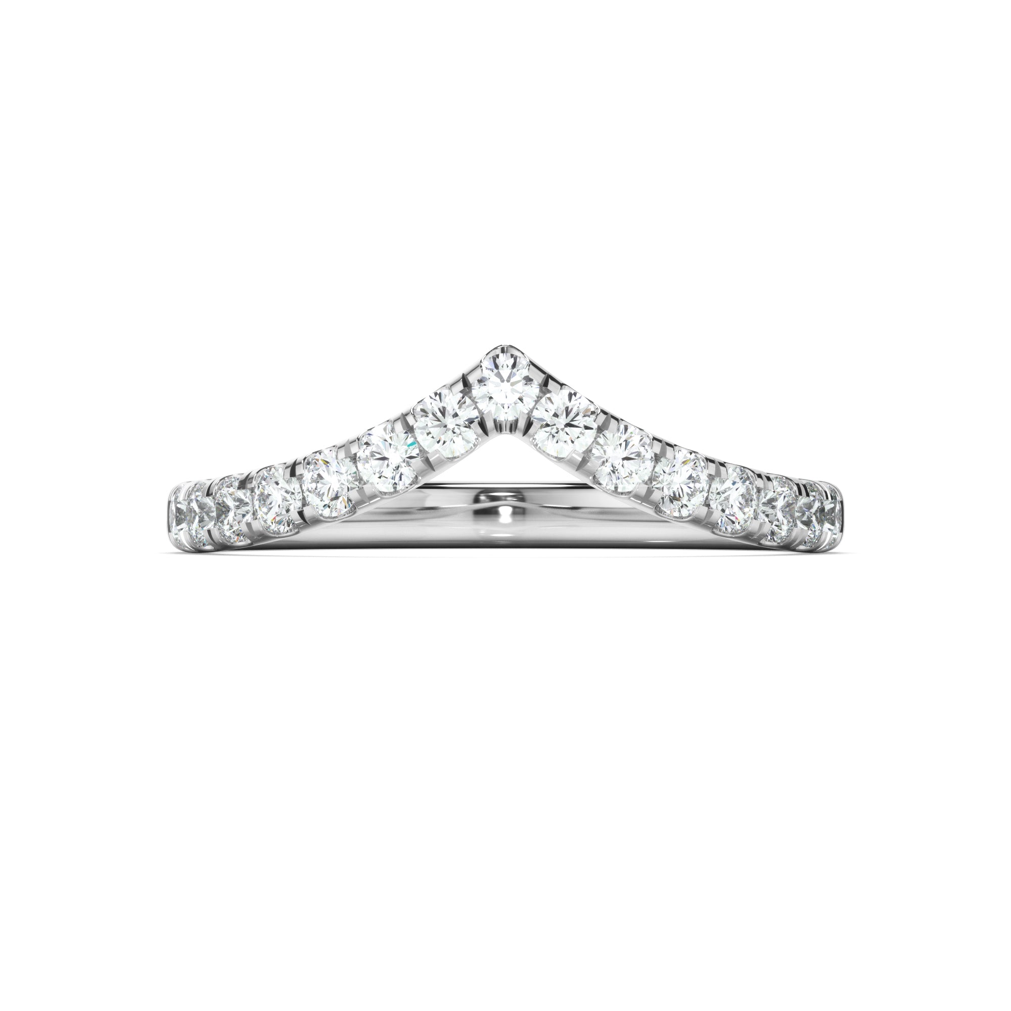 Carolina - Diamond Chevron Wedding Band