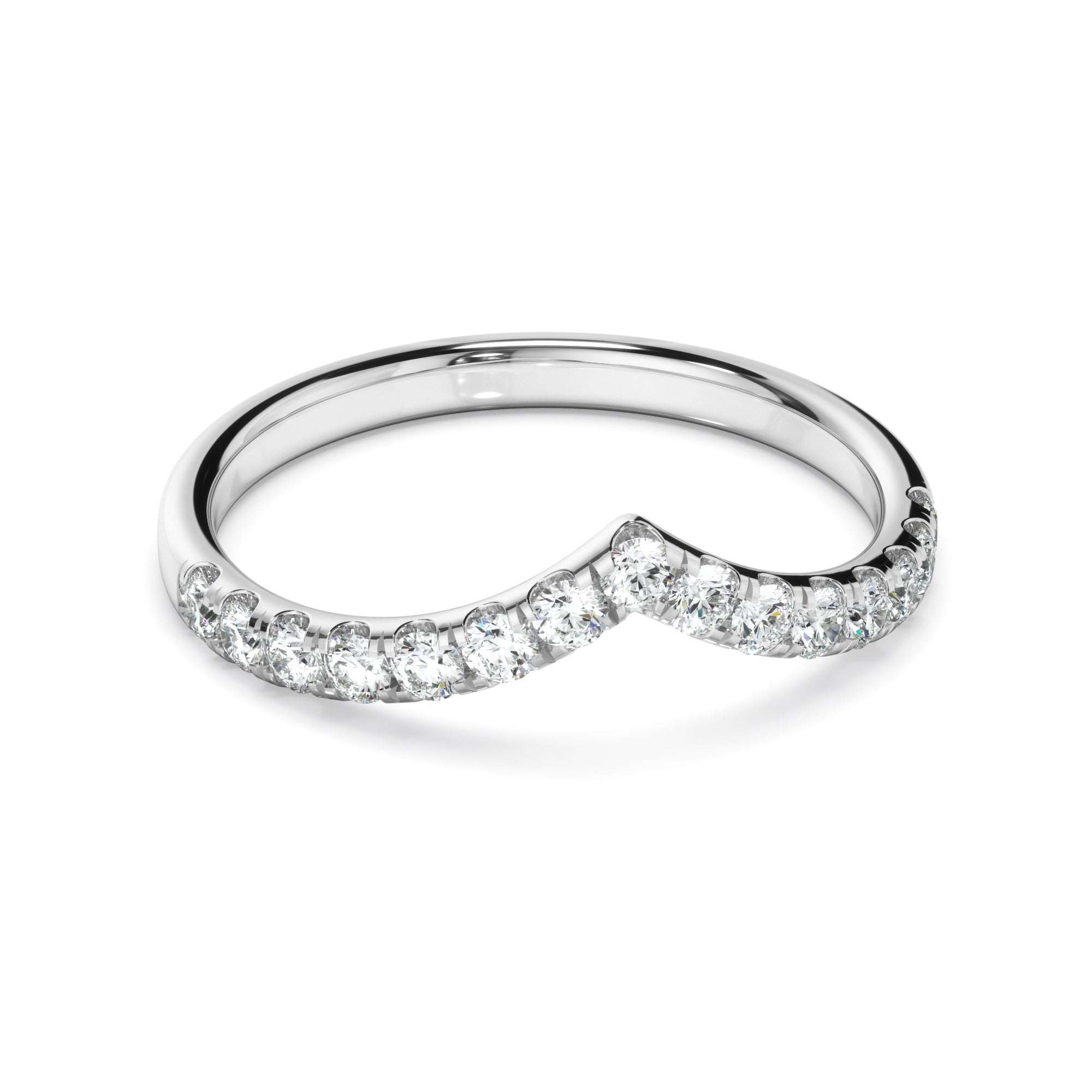 Carolina - Diamond Chevron Wedding Band