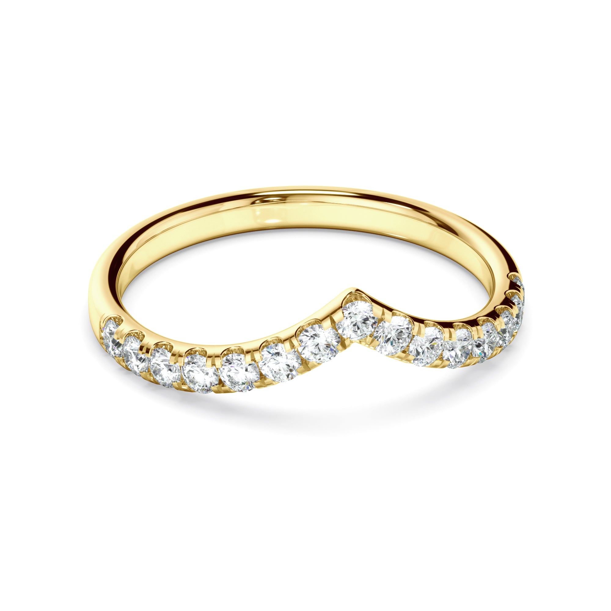 Carolina - Diamond Chevron Wedding Band