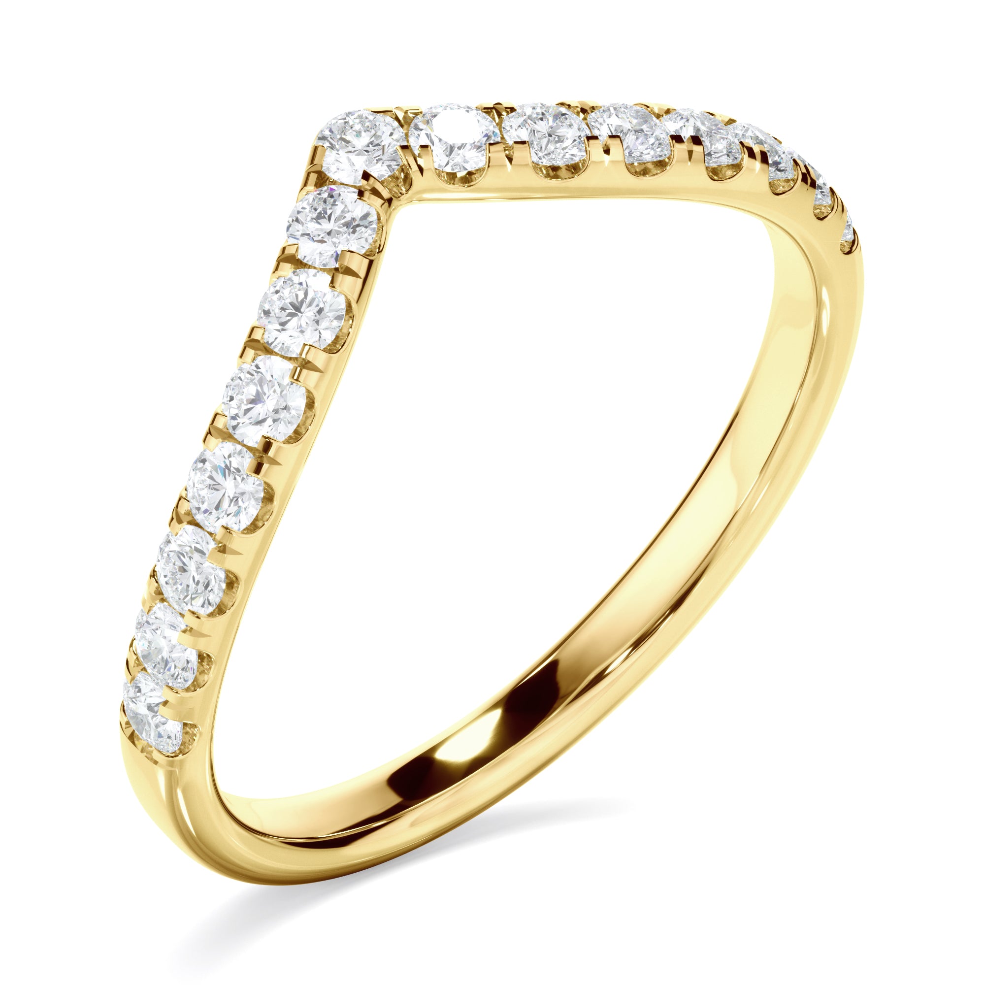 Carolina - Diamond Chevron Wedding Band