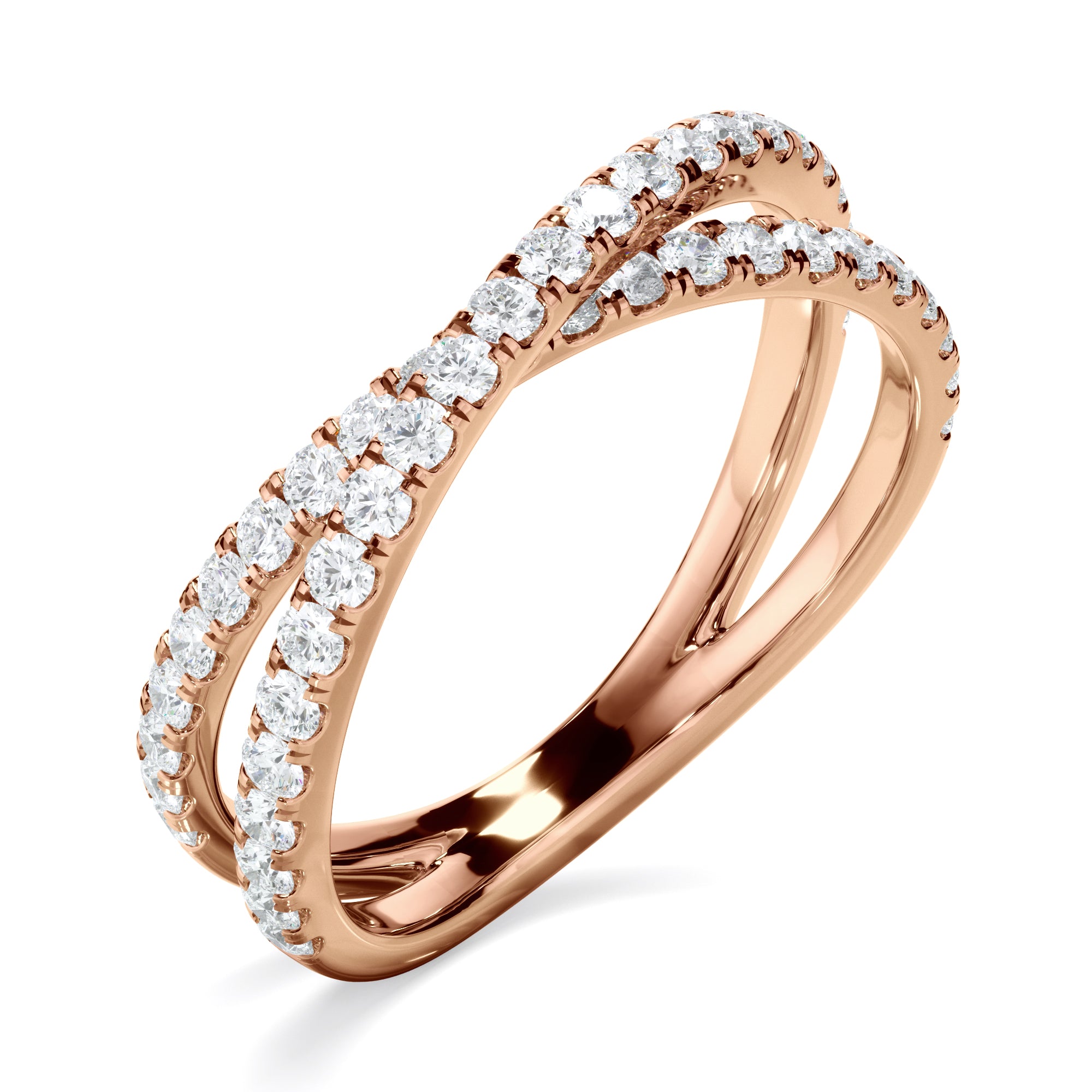 Amara - Diamond Cross Over Wedding Ring