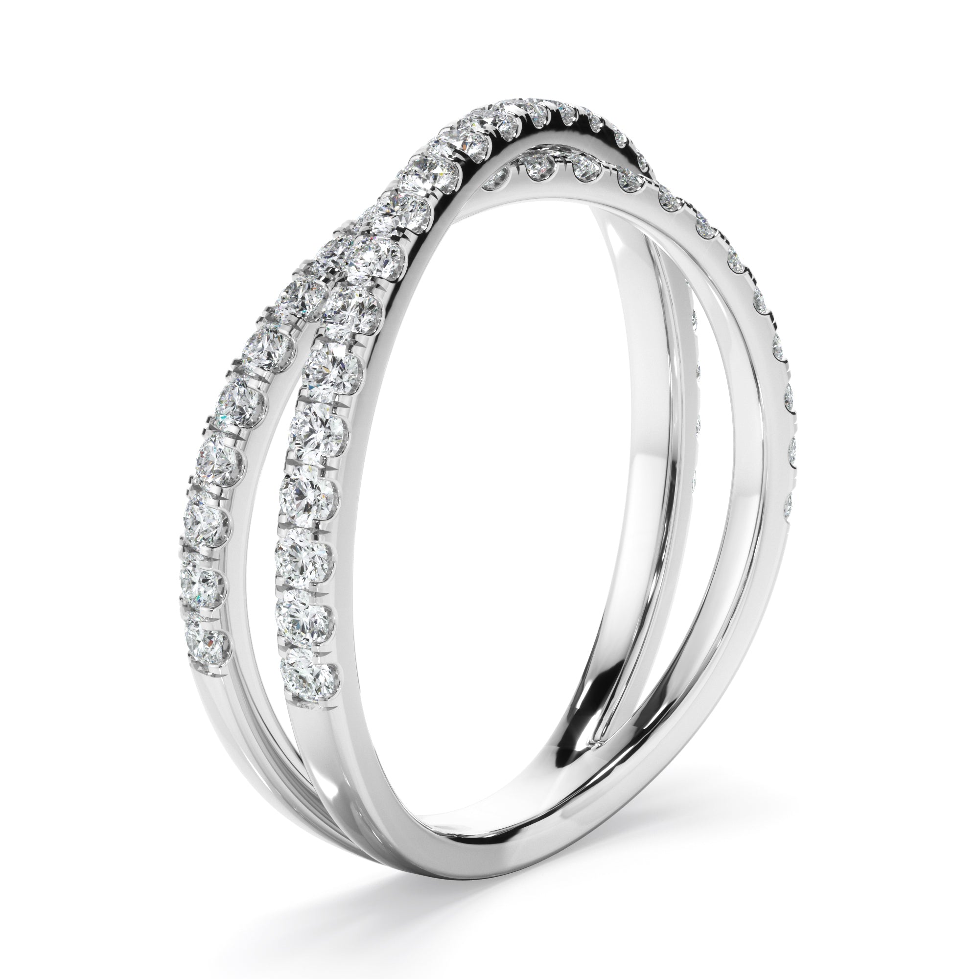 Amara - Diamond Cross Over Wedding Ring
