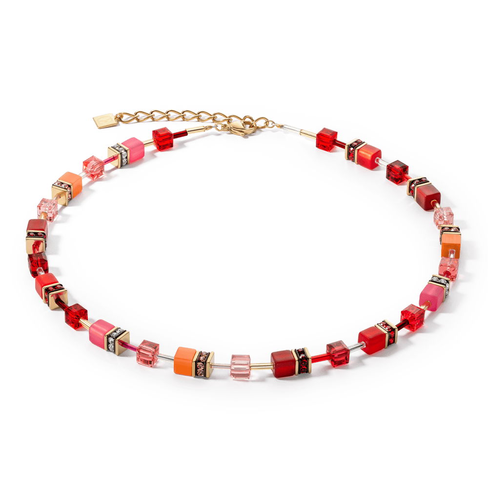 Coeur De Lion - GeoCube INFERNO Red Orange Necklace