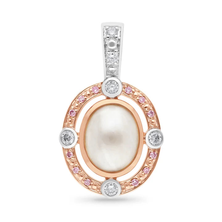 Mabe Pearl & Pink Diamond Pendant