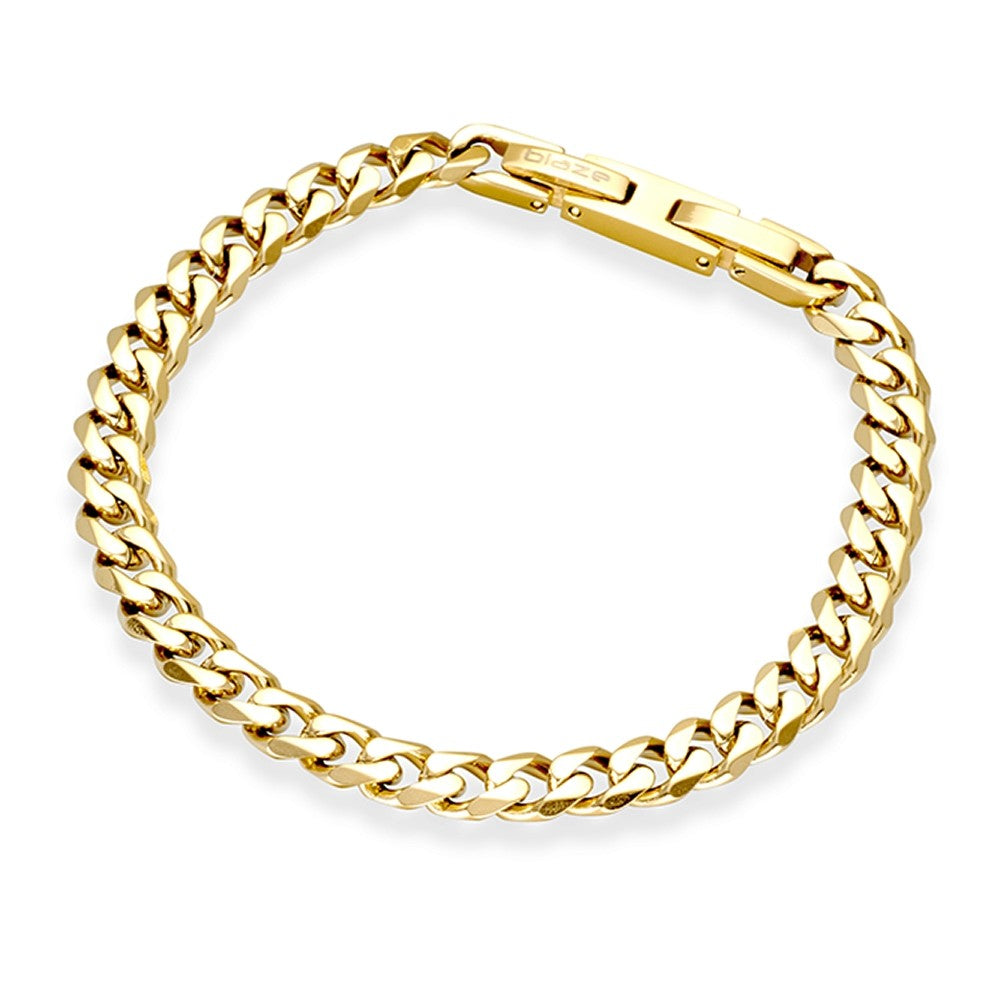 Gold Curb Male Bracelet