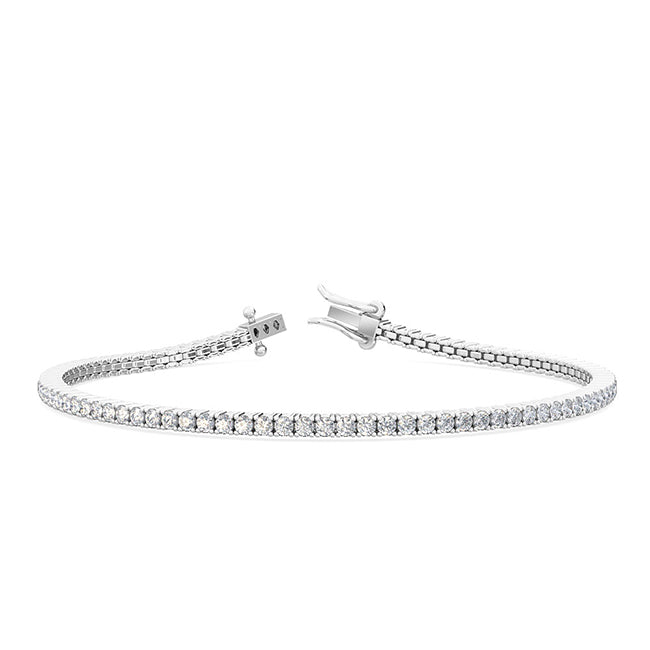 14ct White Gold 118=1.12CT Round Lab Diamond Tennis Bracelet