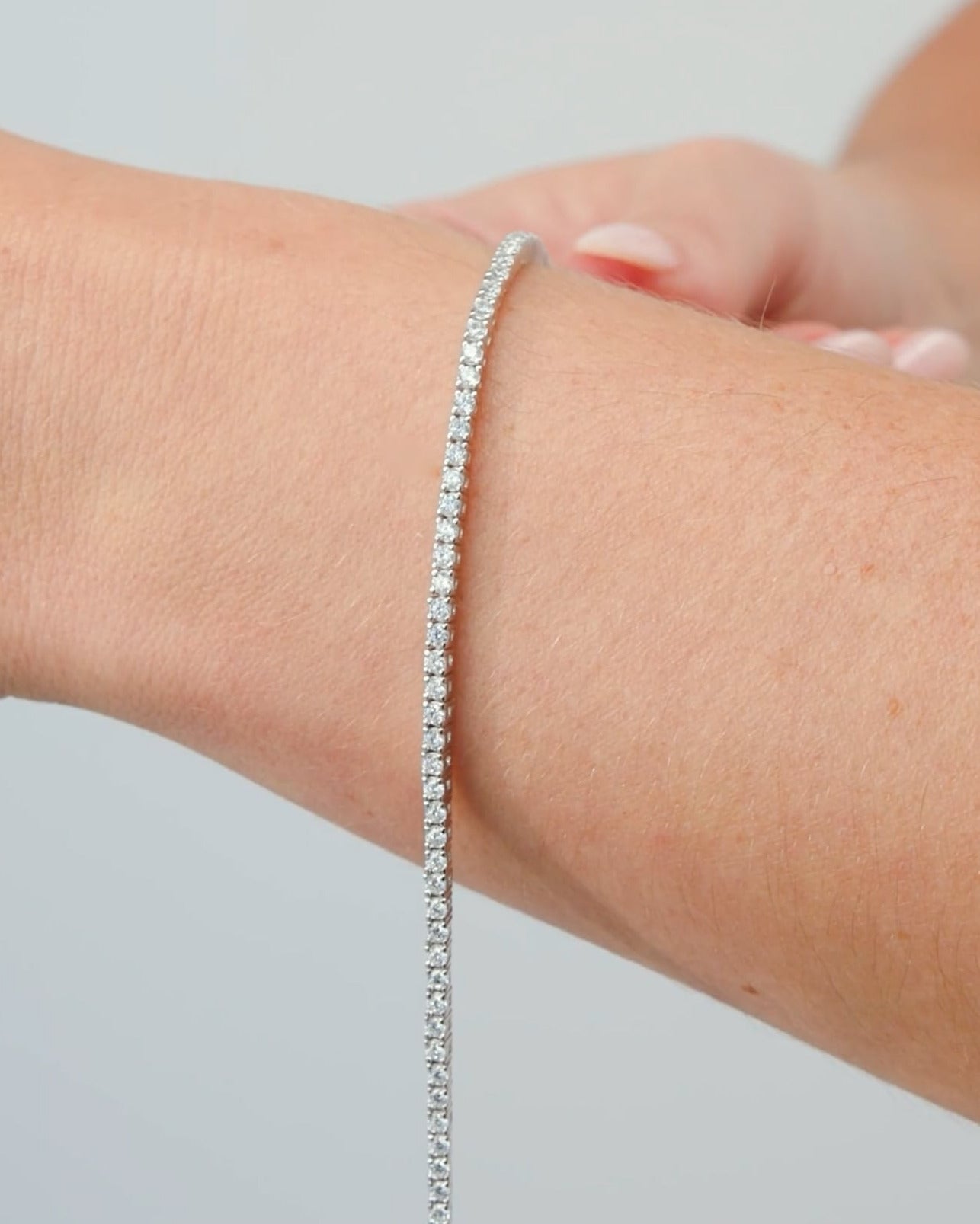 14ct White Gold 118=1.12CT Round Lab Diamond Tennis Bracelet
