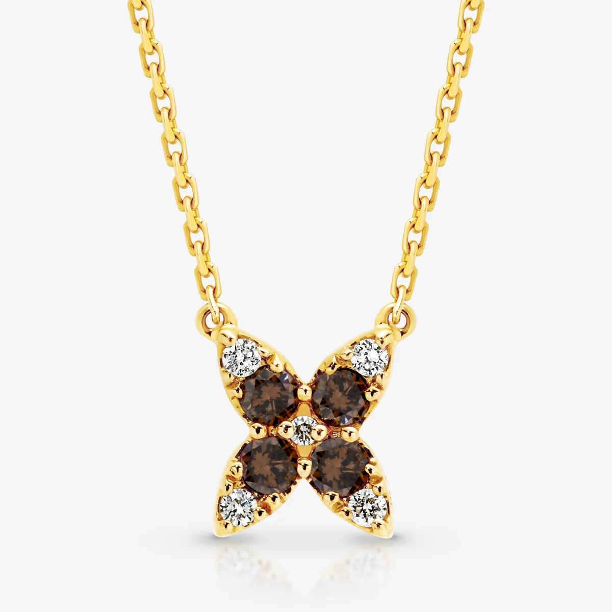 18ct Yellow Gold Chocolate Diamond 'Flutter' Necklace