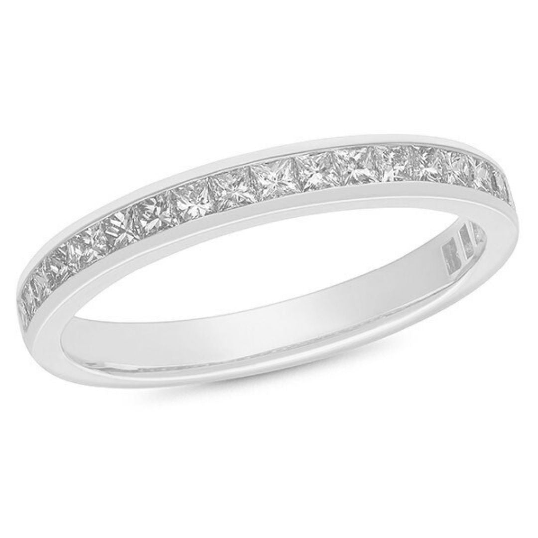 Channel Set Diamond Wedding Band (White Gold)