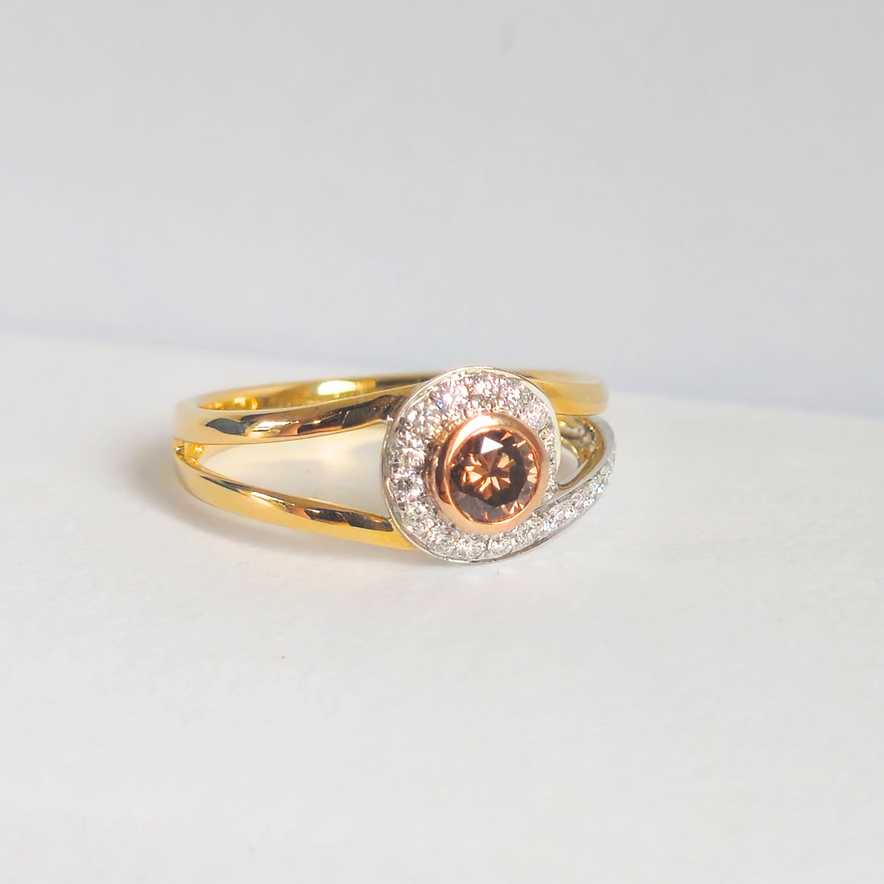 Chocolate & White Diamond Ring