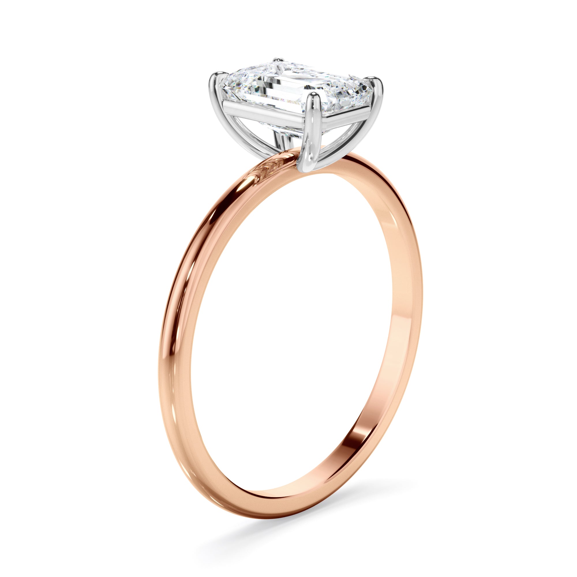Celia - Emerald Cut Diamond Solitaire Engagement Ring