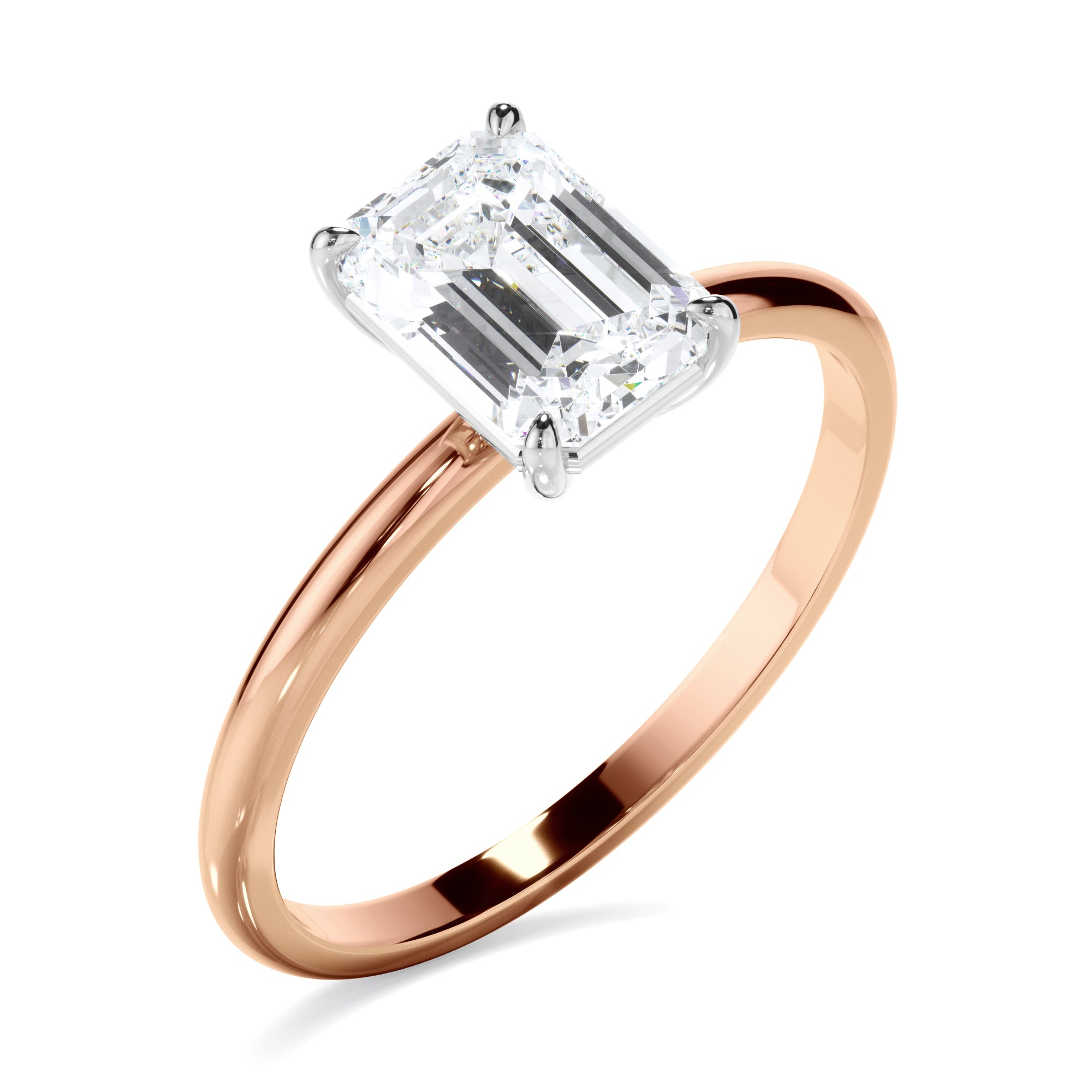 Celia - Emerald Cut Diamond Solitaire Engagement Ring