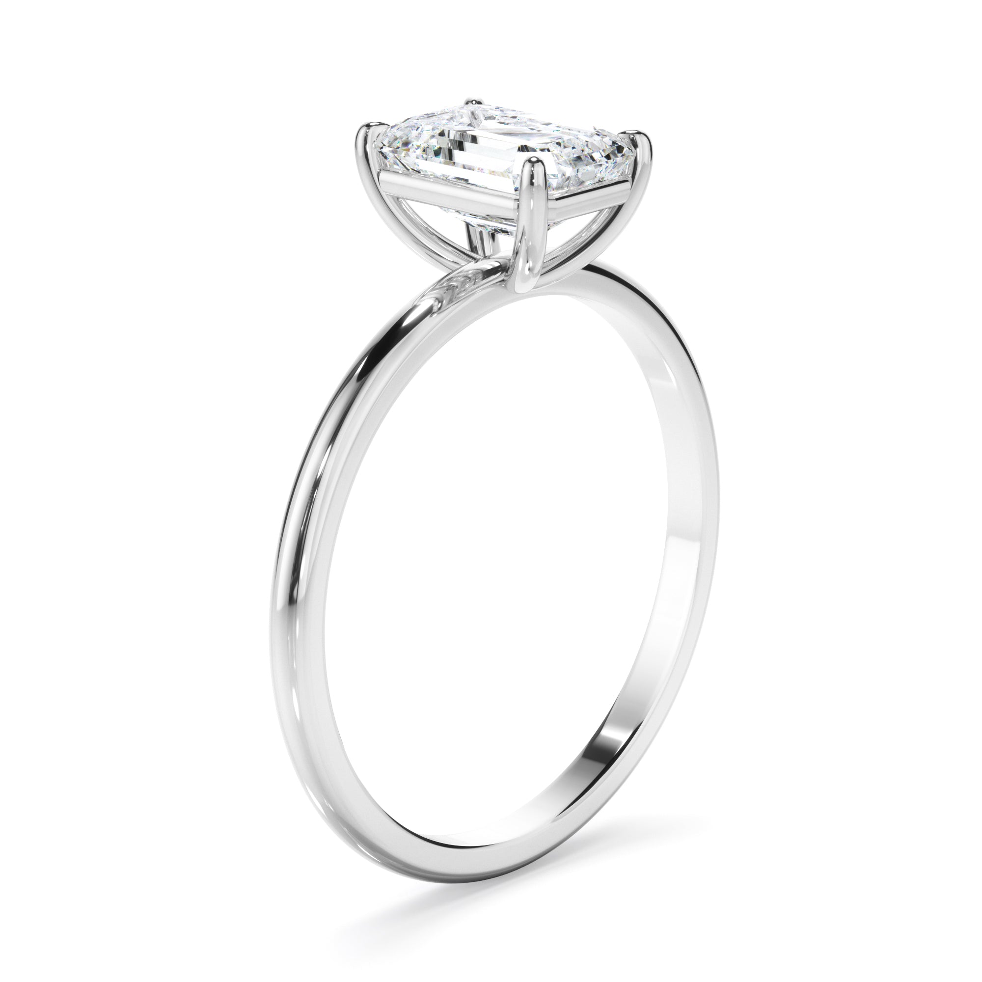 Celia - Emerald Cut Diamond Solitaire Engagement Ring