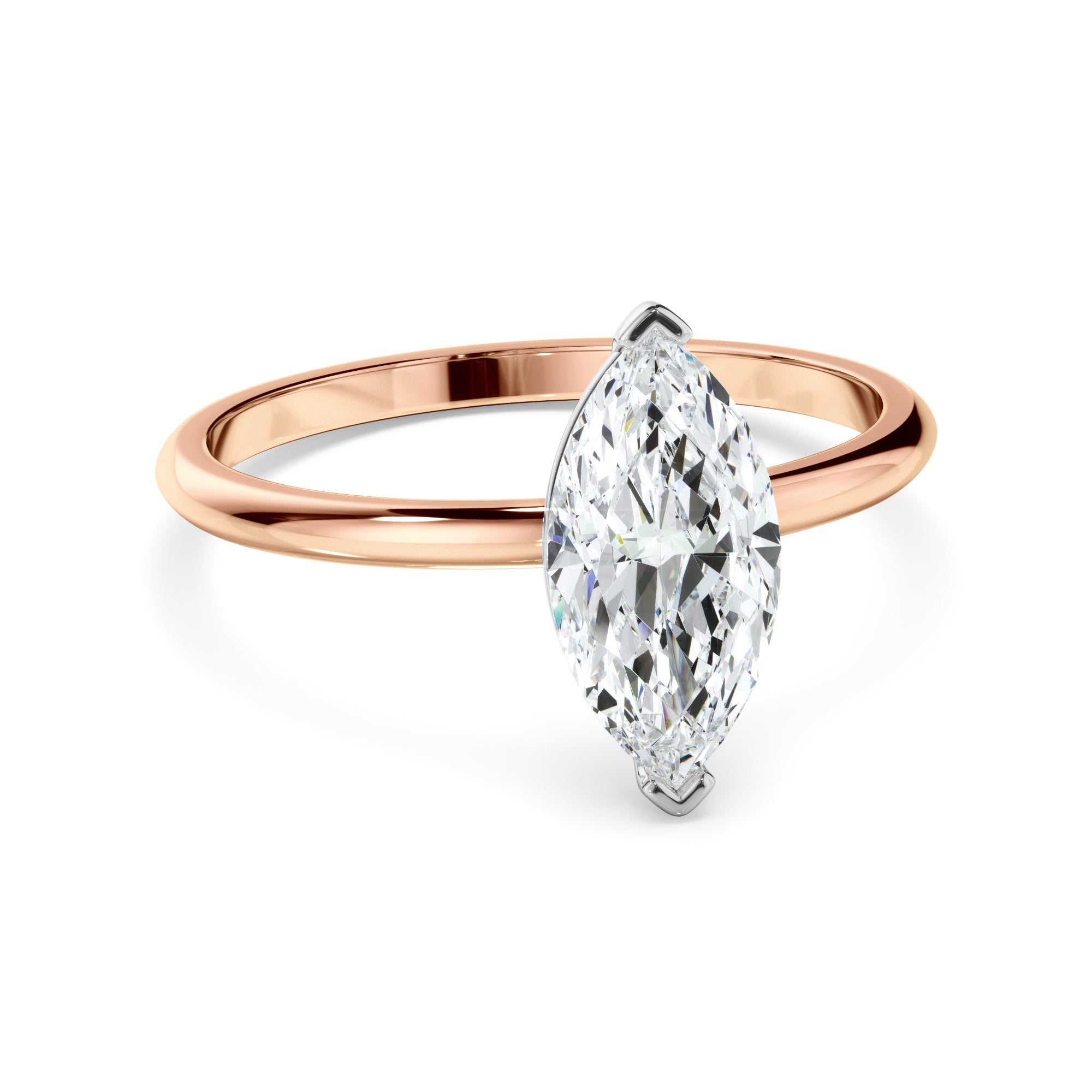 Valentina - Marquise Cut Diamond Solitaire Engagement Ring