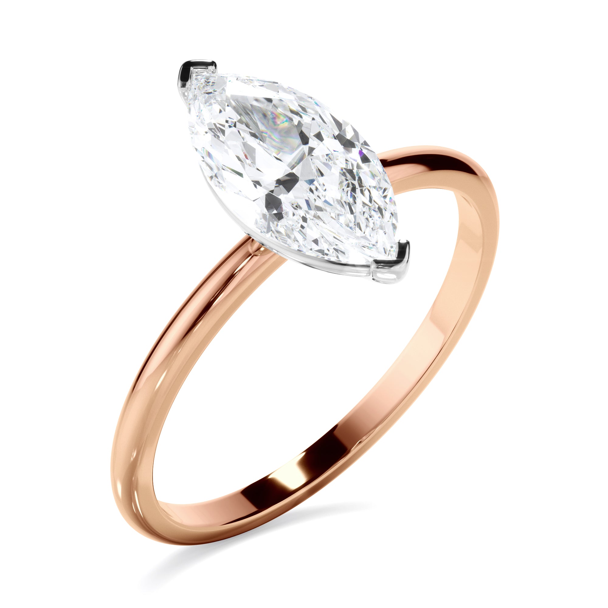 Valentina - Marquise Cut Diamond Solitaire Engagement Ring