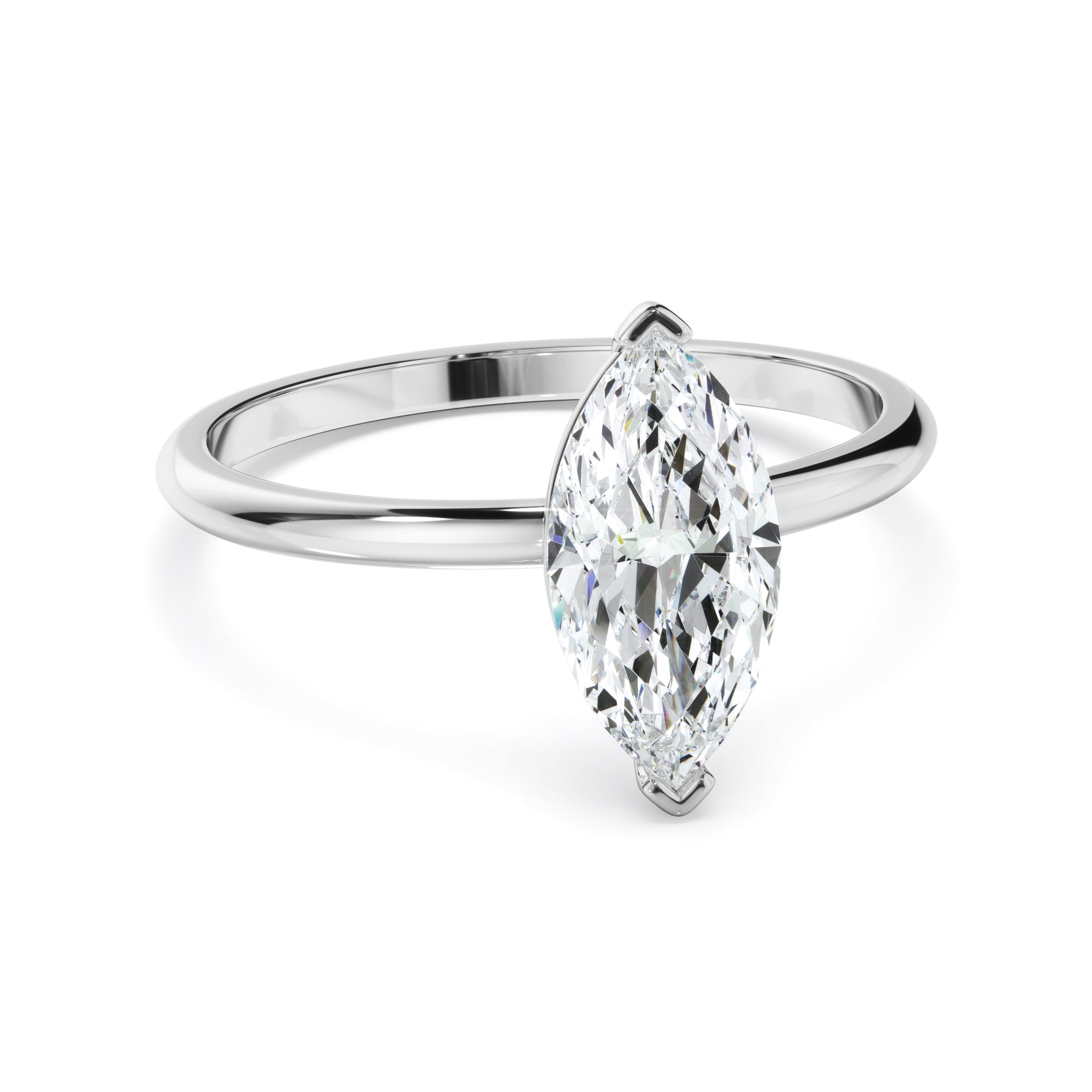 Valentina - Marquise Cut Diamond Solitaire Engagement Ring