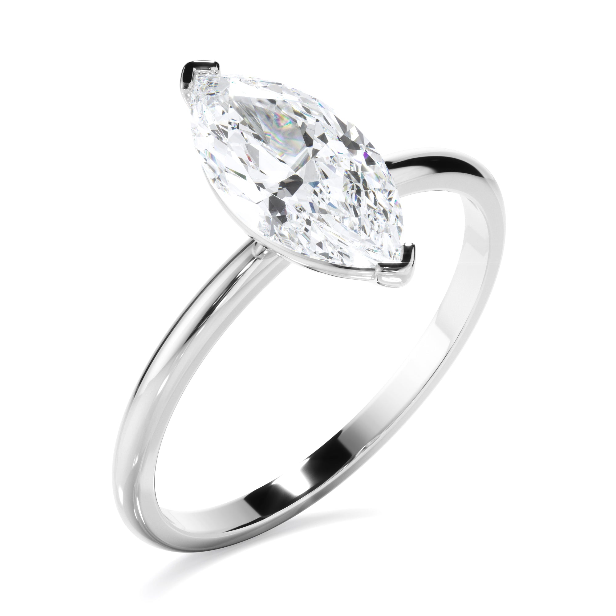 Valentina - Marquise Cut Diamond Solitaire Engagement Ring