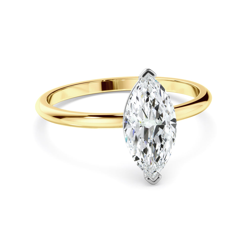 Valentina - Marquise Cut Diamond Solitaire Engagement Ring