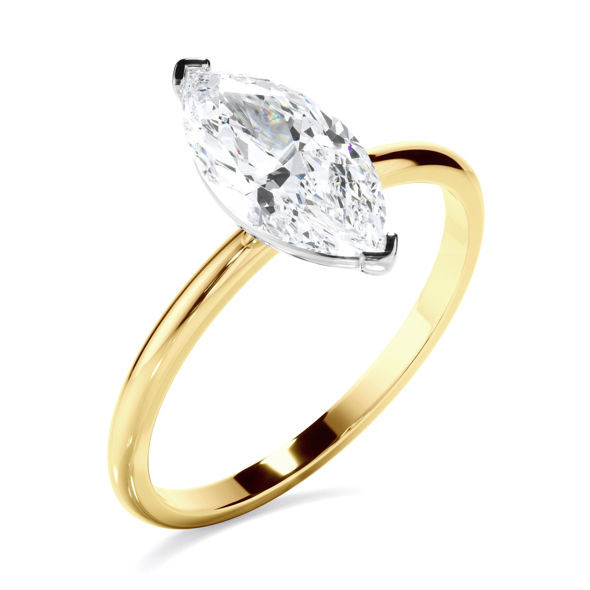 Valentina - Marquise Cut Diamond Solitaire Engagement Ring