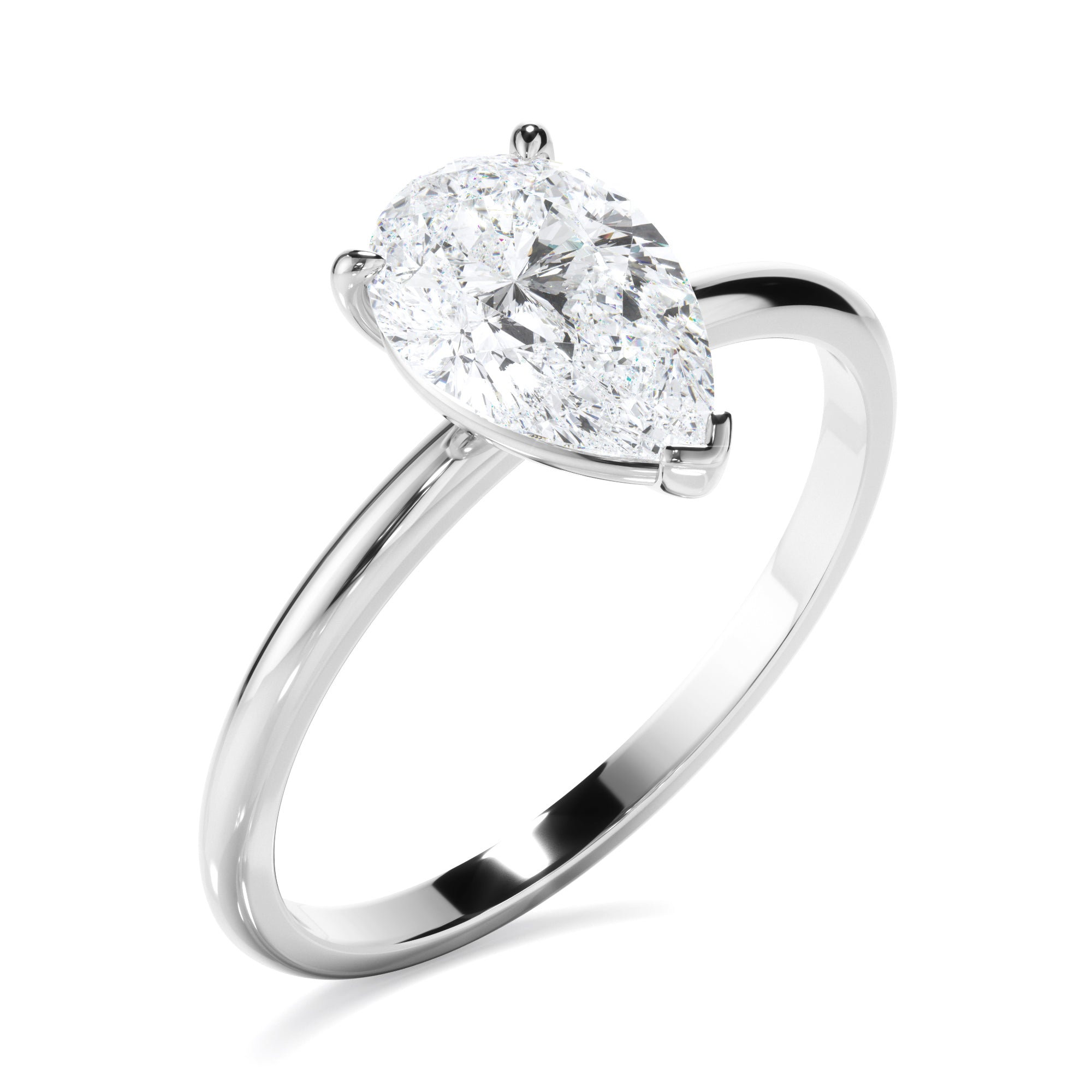 Arabelle - Pear Cut Diamond Solitaire Engagement Ring