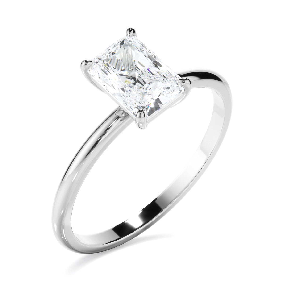 Evelina - Radiant Cut Diamond Solitaire Engagement Ring