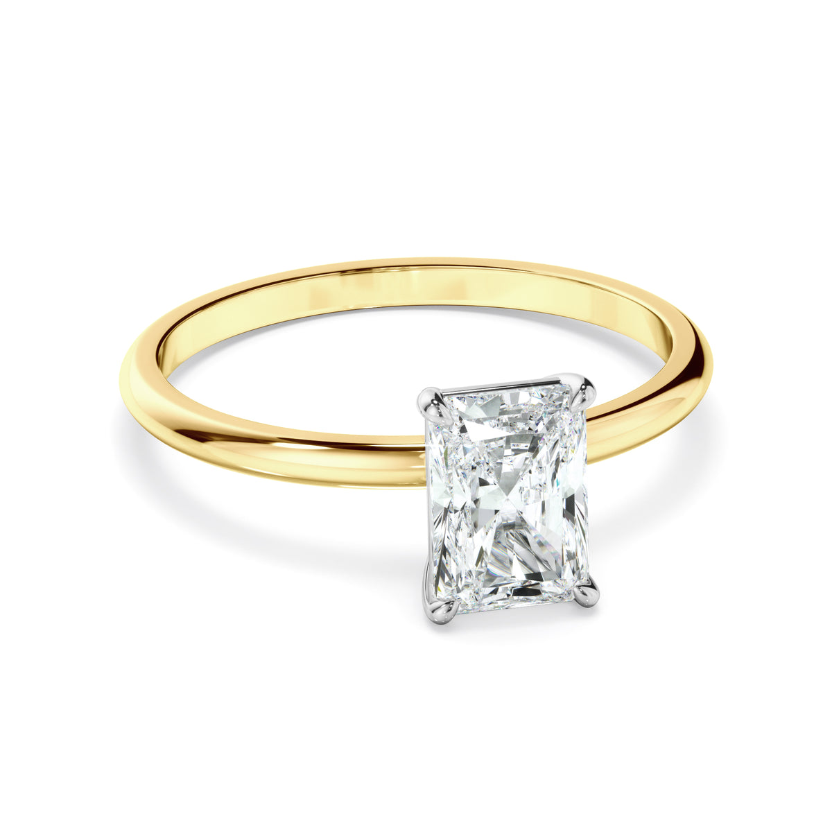 Evelina - Radiant Cut Diamond Solitaire Engagement Ring