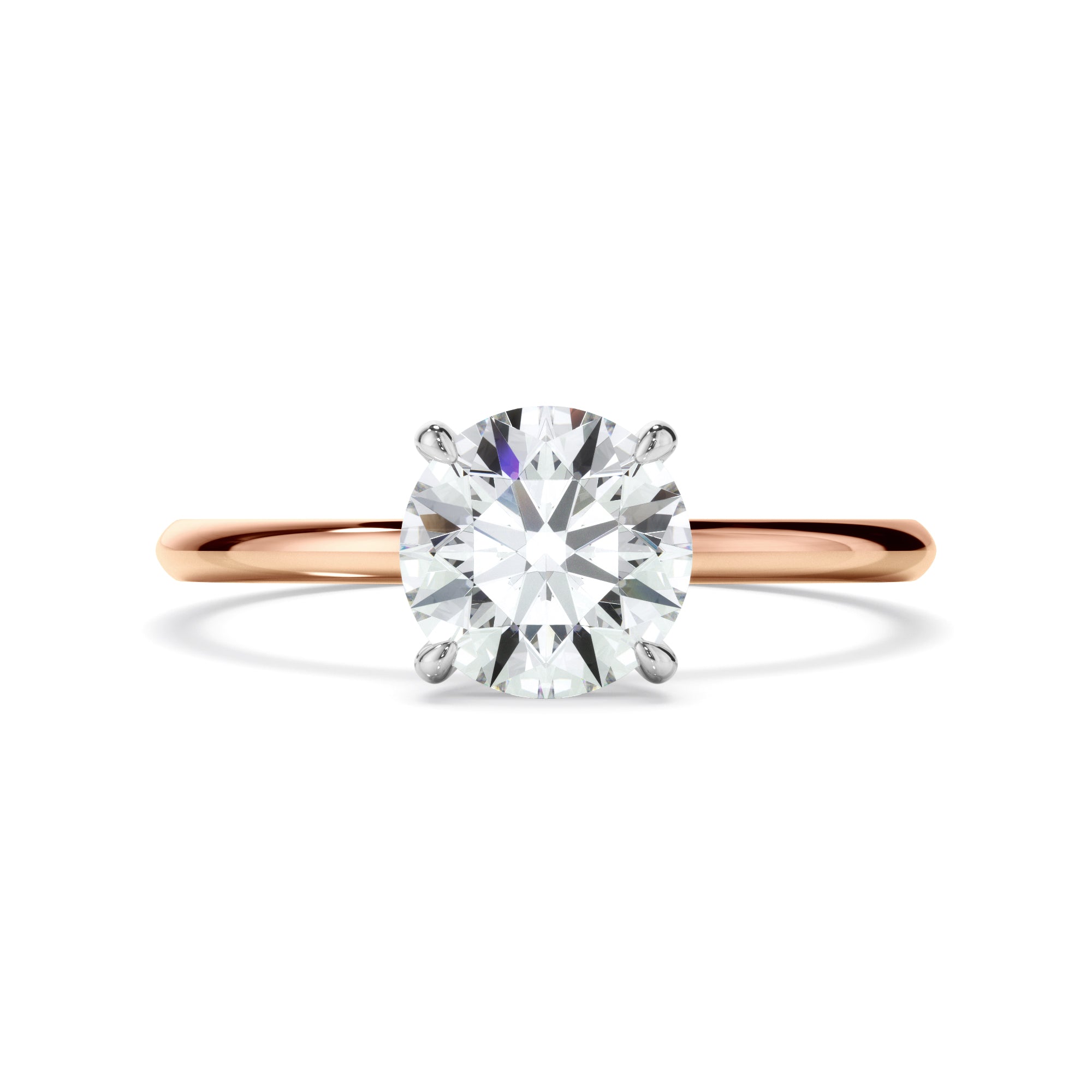 Lune - Round Brilliant Cut Diamond Solitaire Engagement Ring