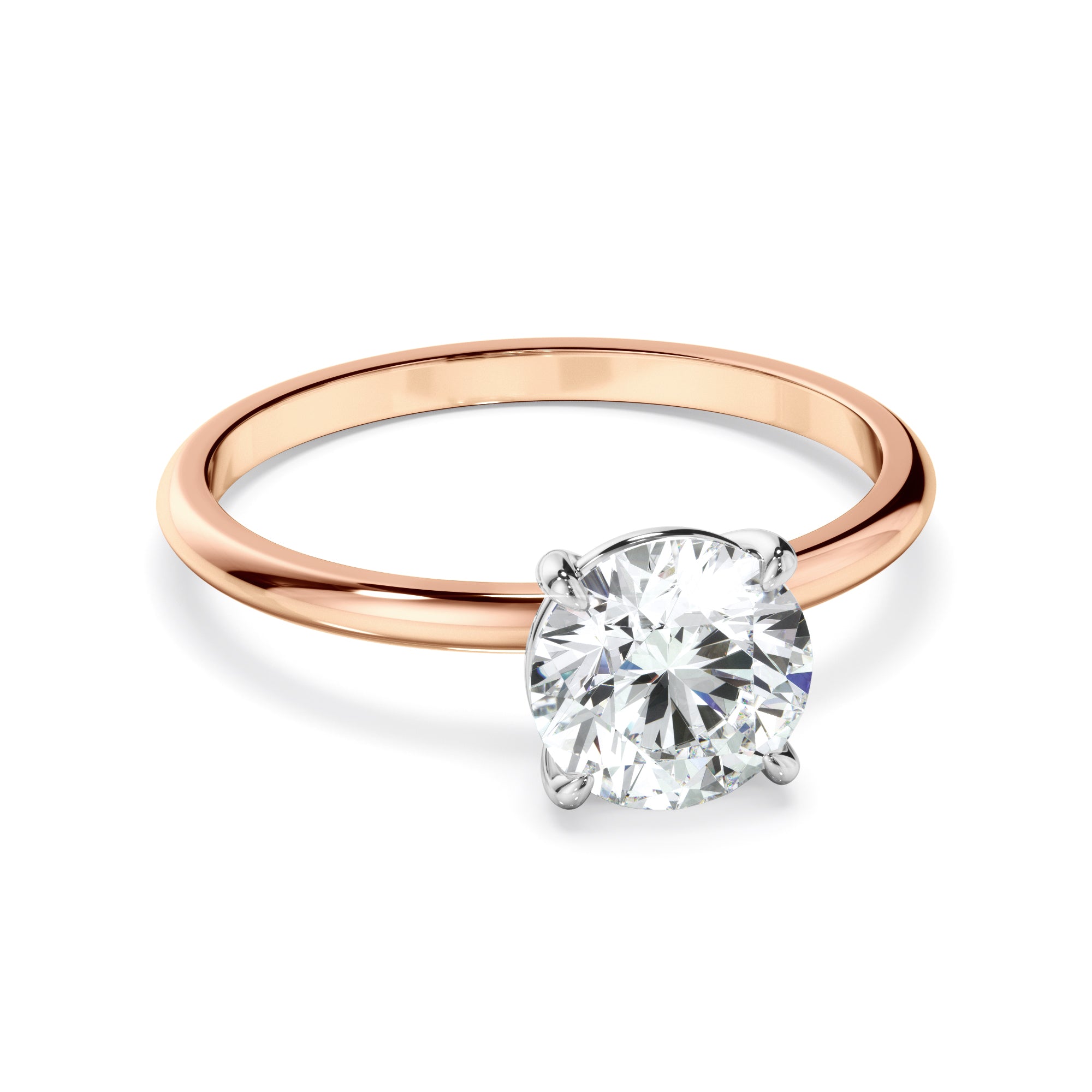 Lune - Round Brilliant Cut Diamond Solitaire Engagement Ring