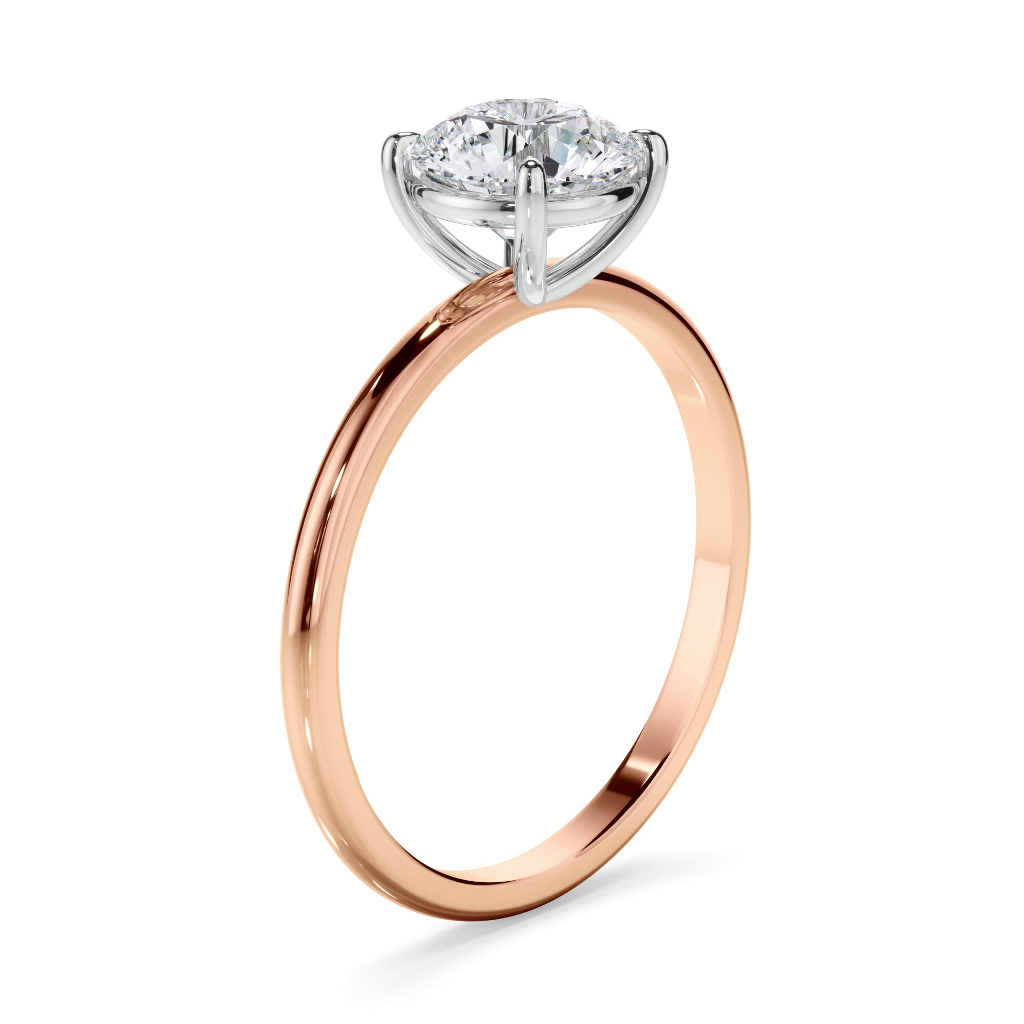 Lune - Round Brilliant Cut Diamond Solitaire Engagement Ring