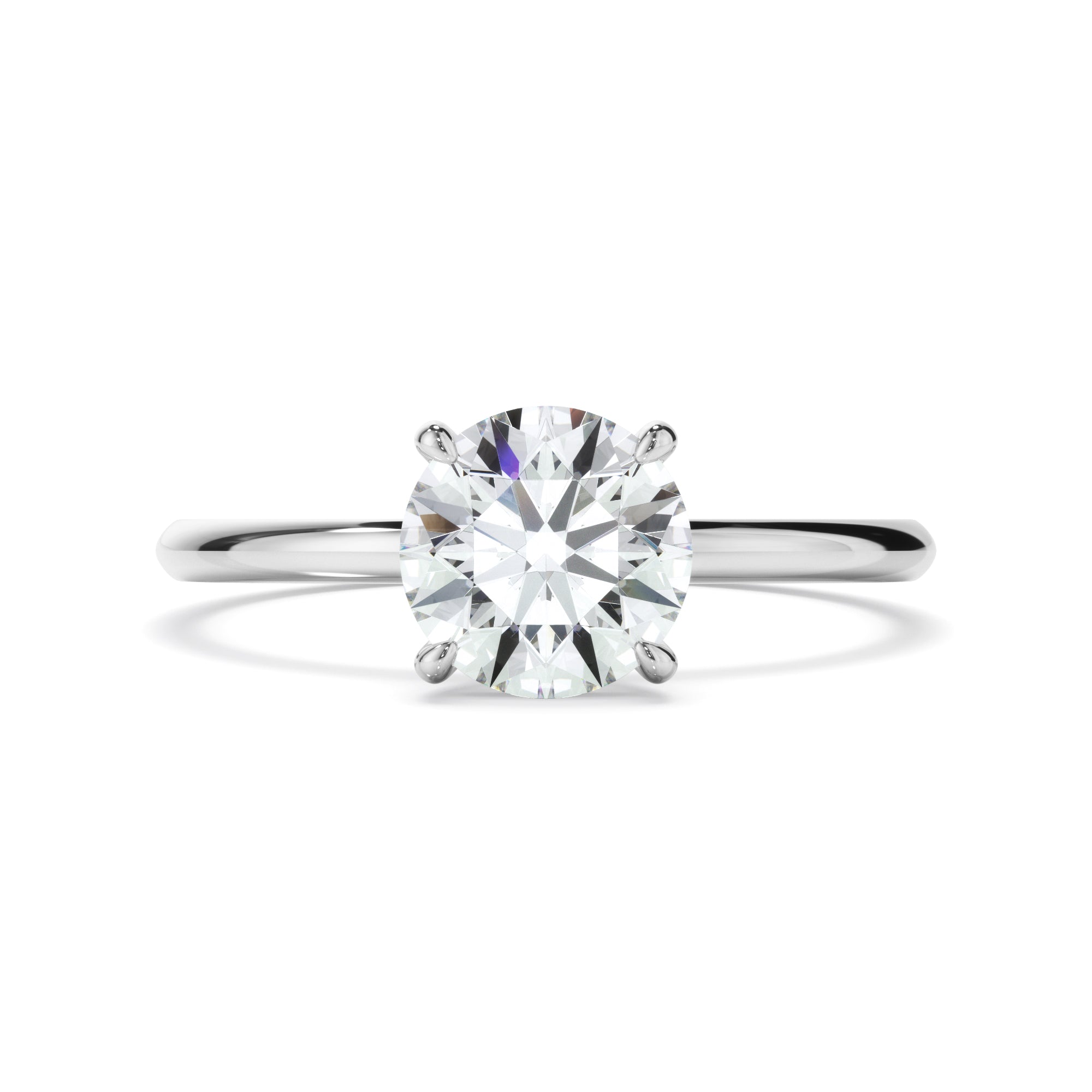 Lune - Round Brilliant Cut Diamond Solitaire Engagement Ring