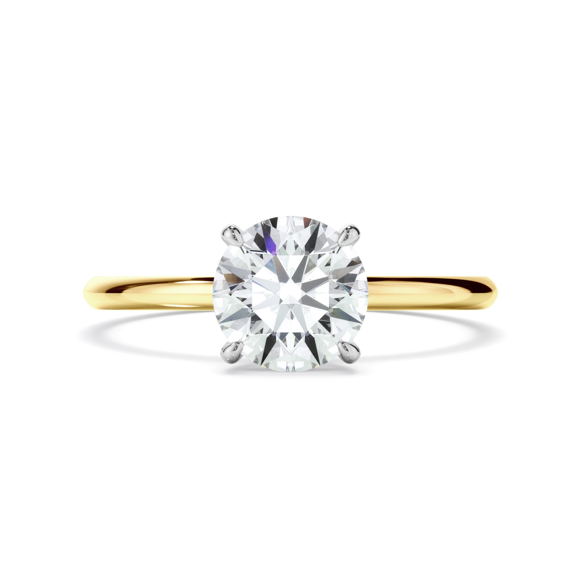 Lune - Round Brilliant Cut Diamond Solitaire Engagement Ring