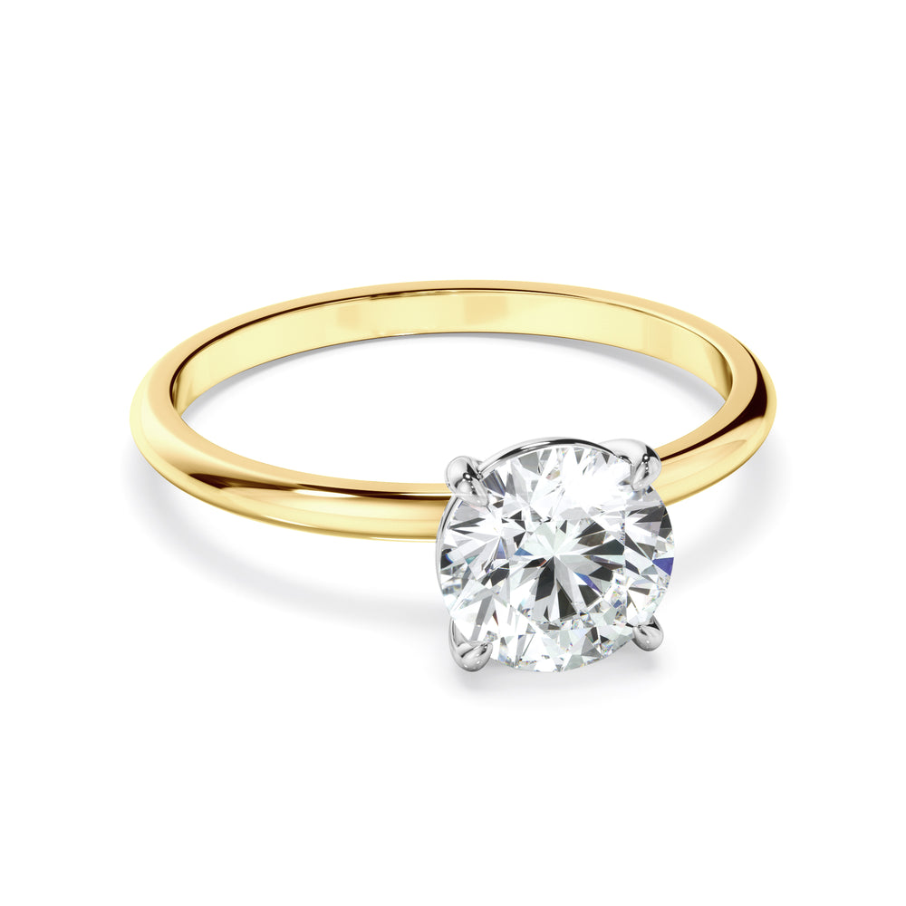 Lune - Round Brilliant Cut Diamond Solitaire Engagement Ring