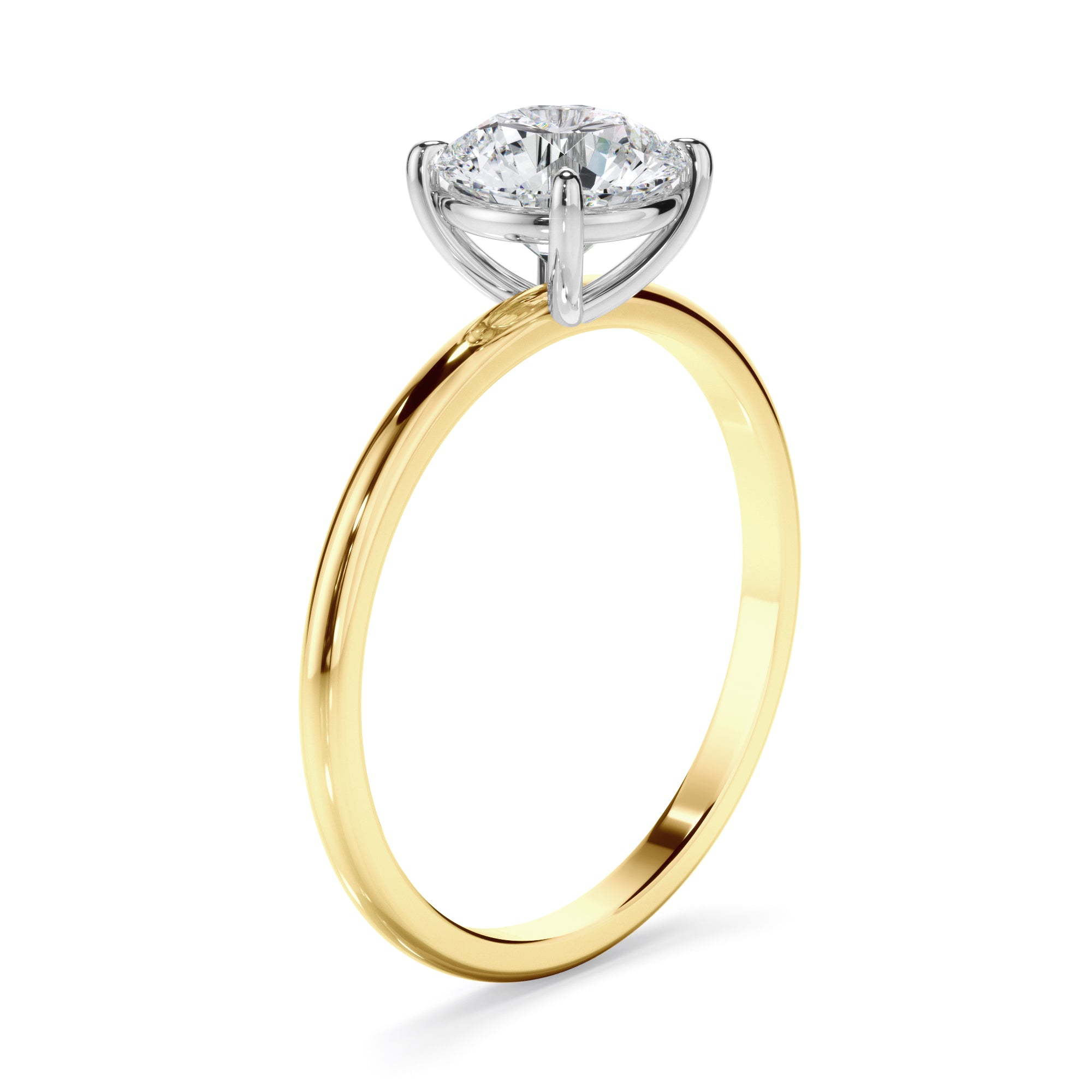 Lune - Round Brilliant Cut Diamond Solitaire Engagement Ring