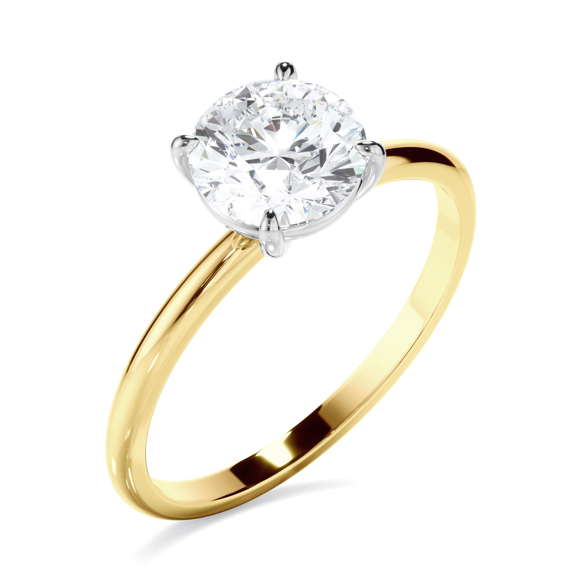 Lune - Round Brilliant Cut Diamond Solitaire Engagement Ring